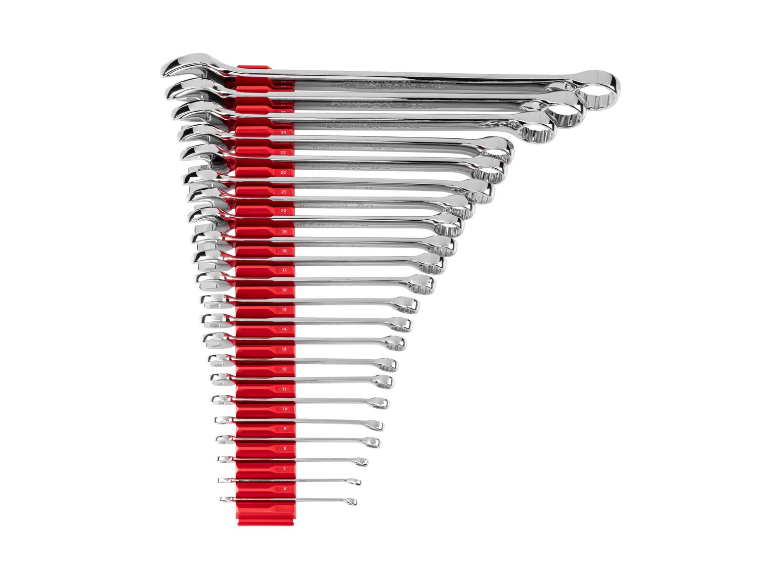 TEKTON Combination Wrench Set with Modular Organizers, 22-Piece (6 - 32 mm, Common Sizes)