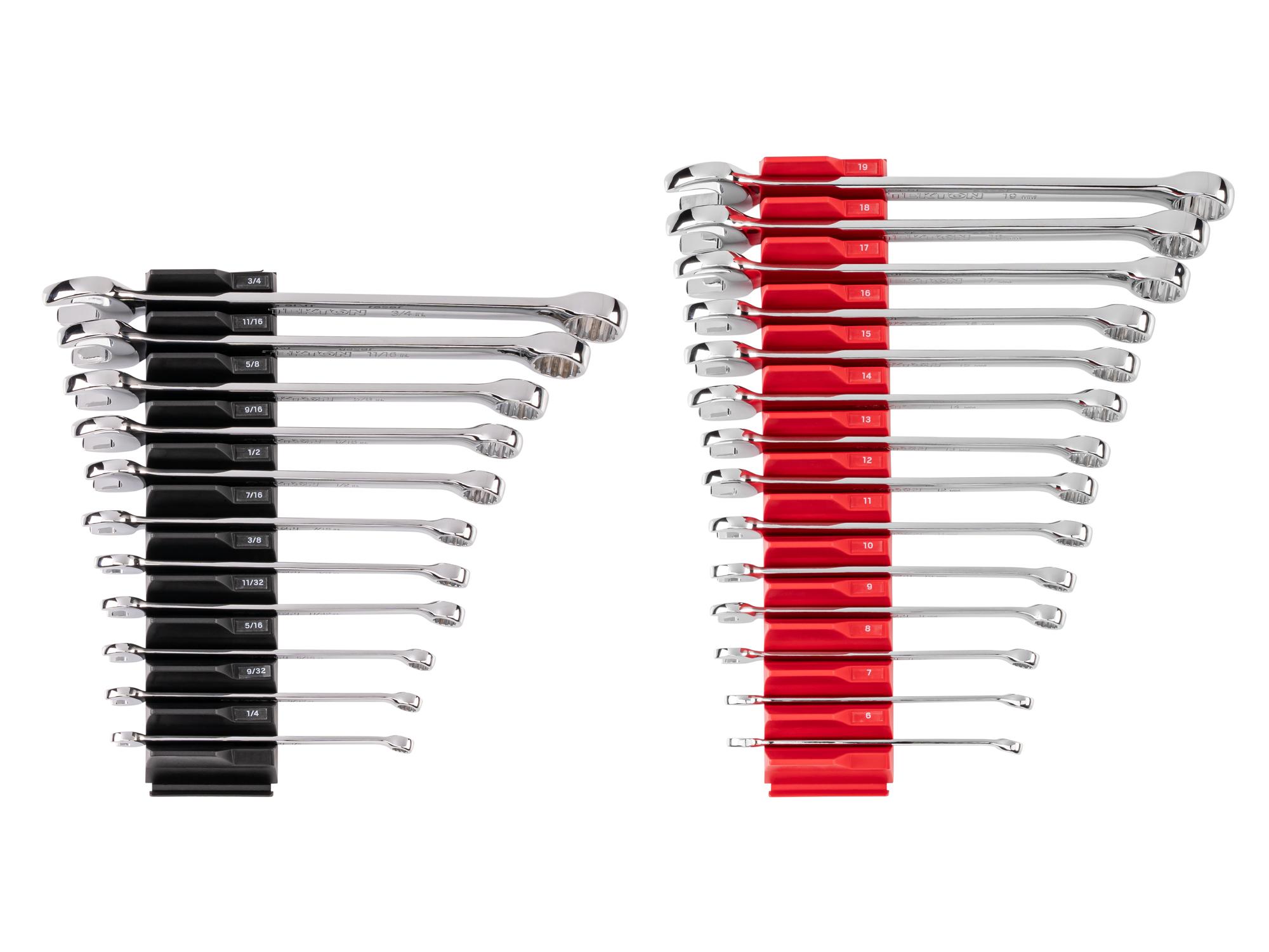 Front view of Tekton modular combination wrench set. Item #WCB95301