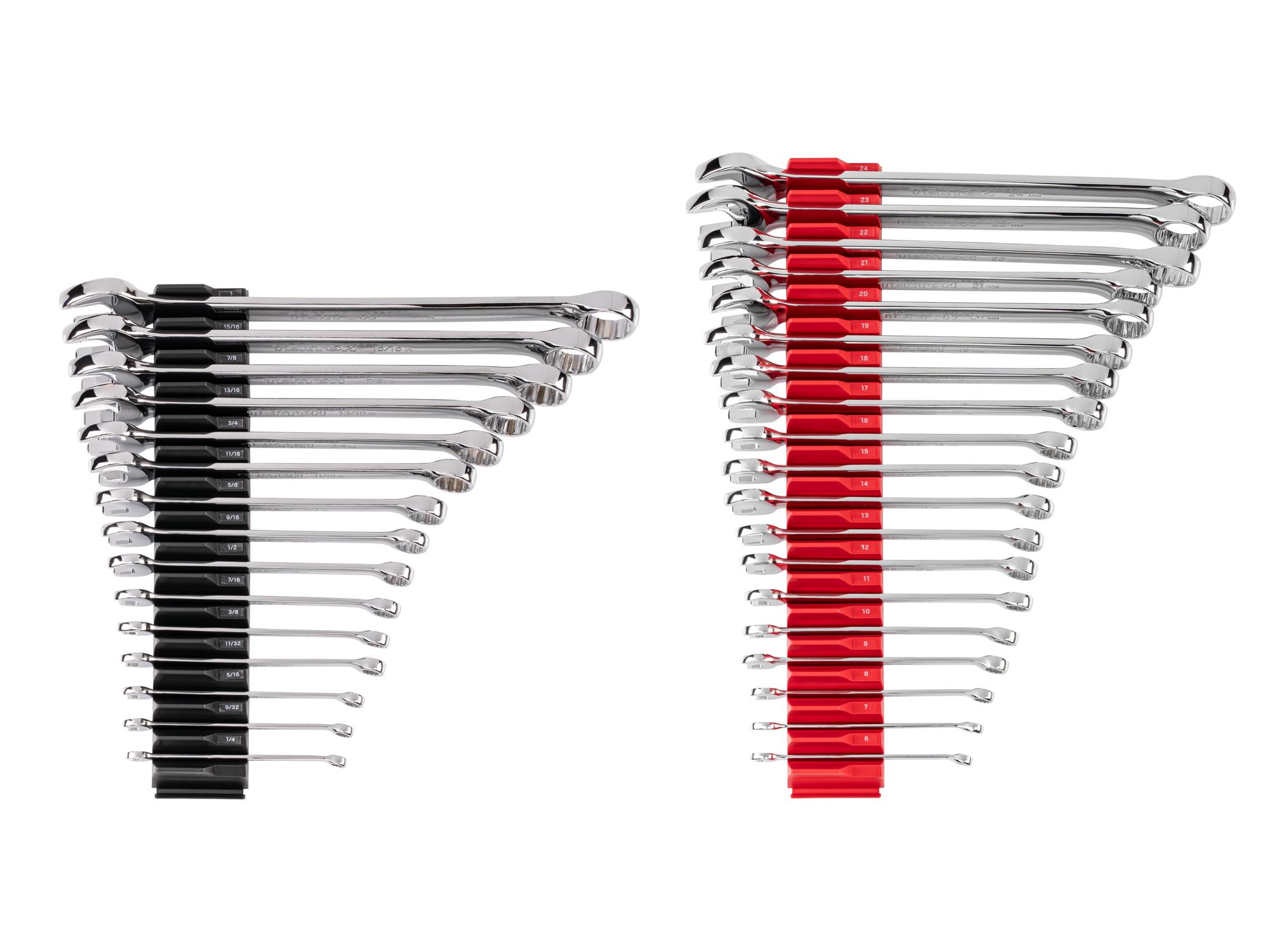Front view of Tekton modular combination wrench set. Item #WCB95302