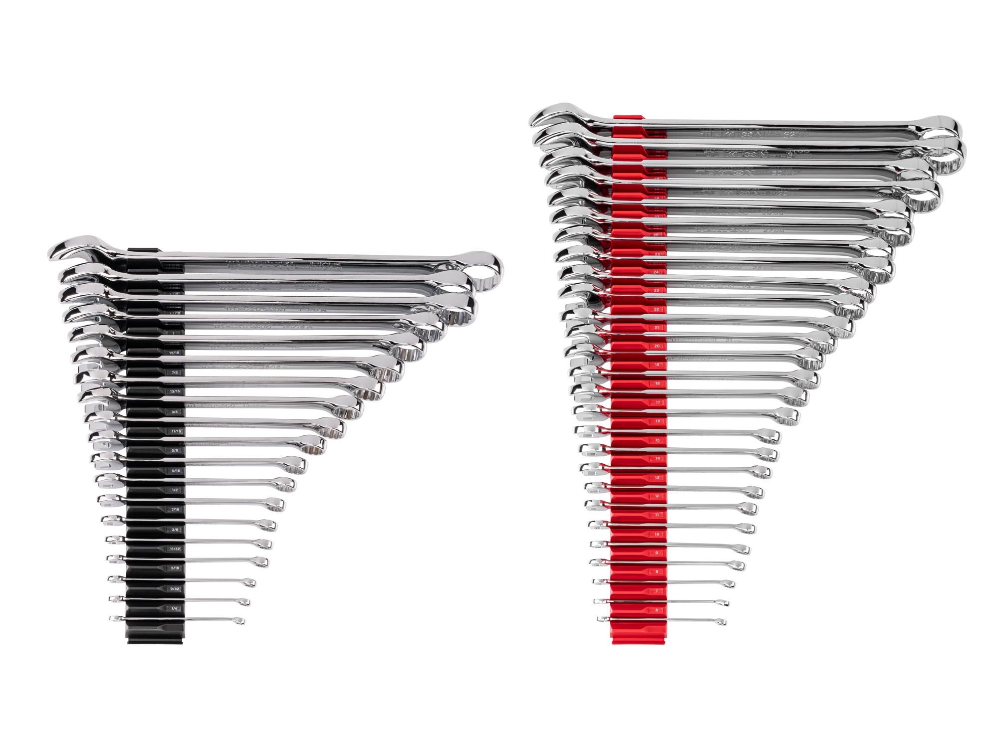 Front view of Tekton modular combination wrench set. Item #WCB95303