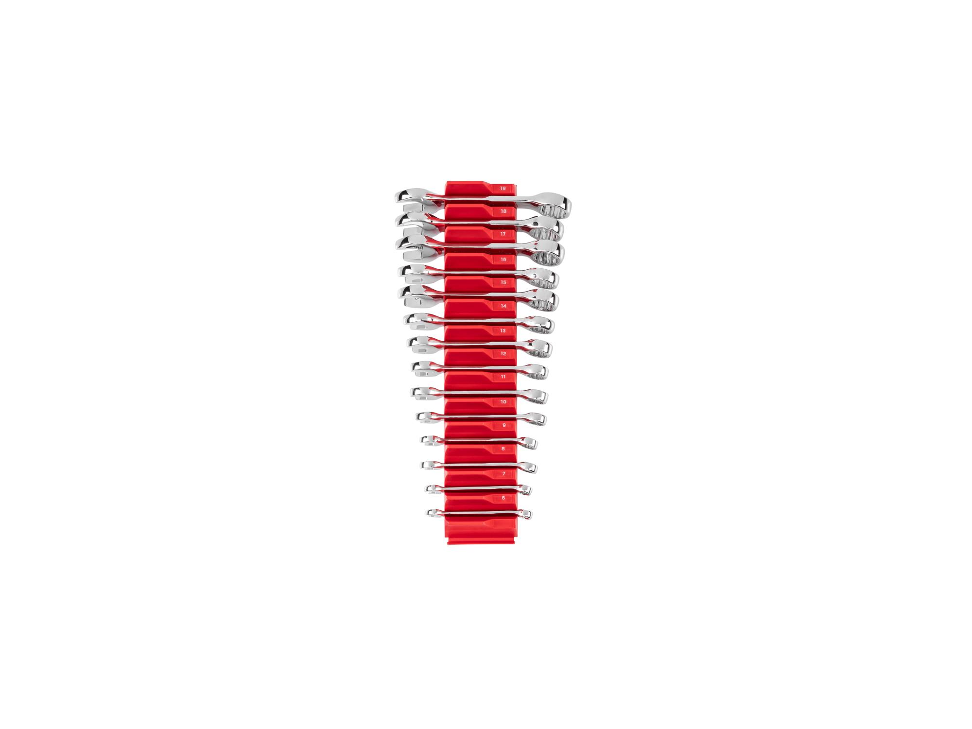 Front view of Tekton modular combination wrench set. Item #WCB95402