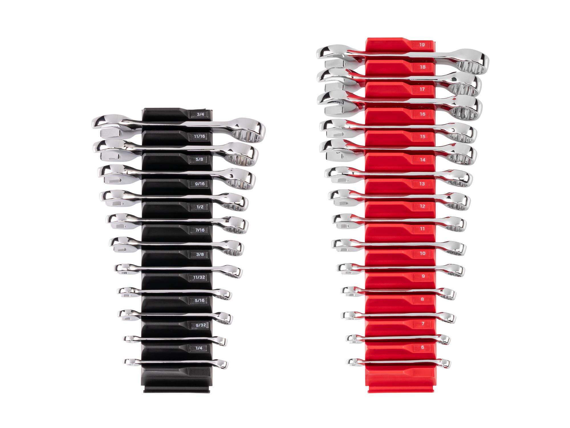 Front view of Tekton modular combination wrench set. Item #WCB95403