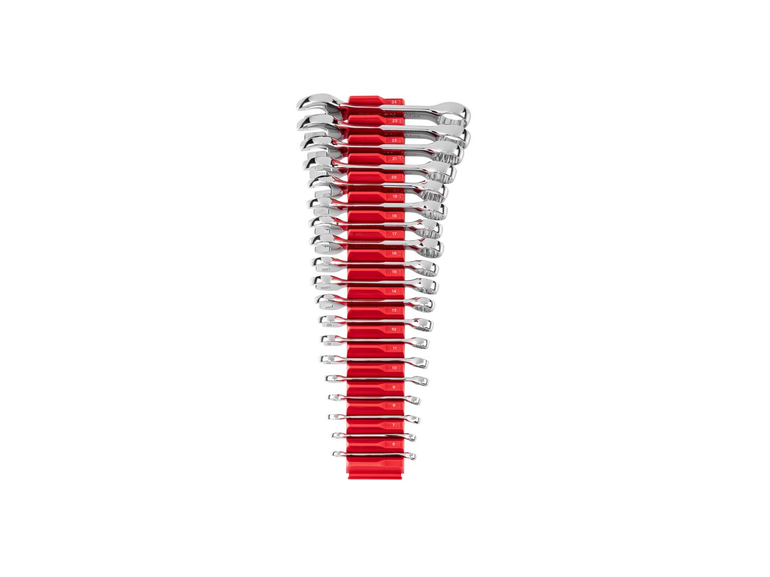 TEKTON Stubby Combination Wrench Set with Modular Organizers, 19-Piece (6 - 24 mm)