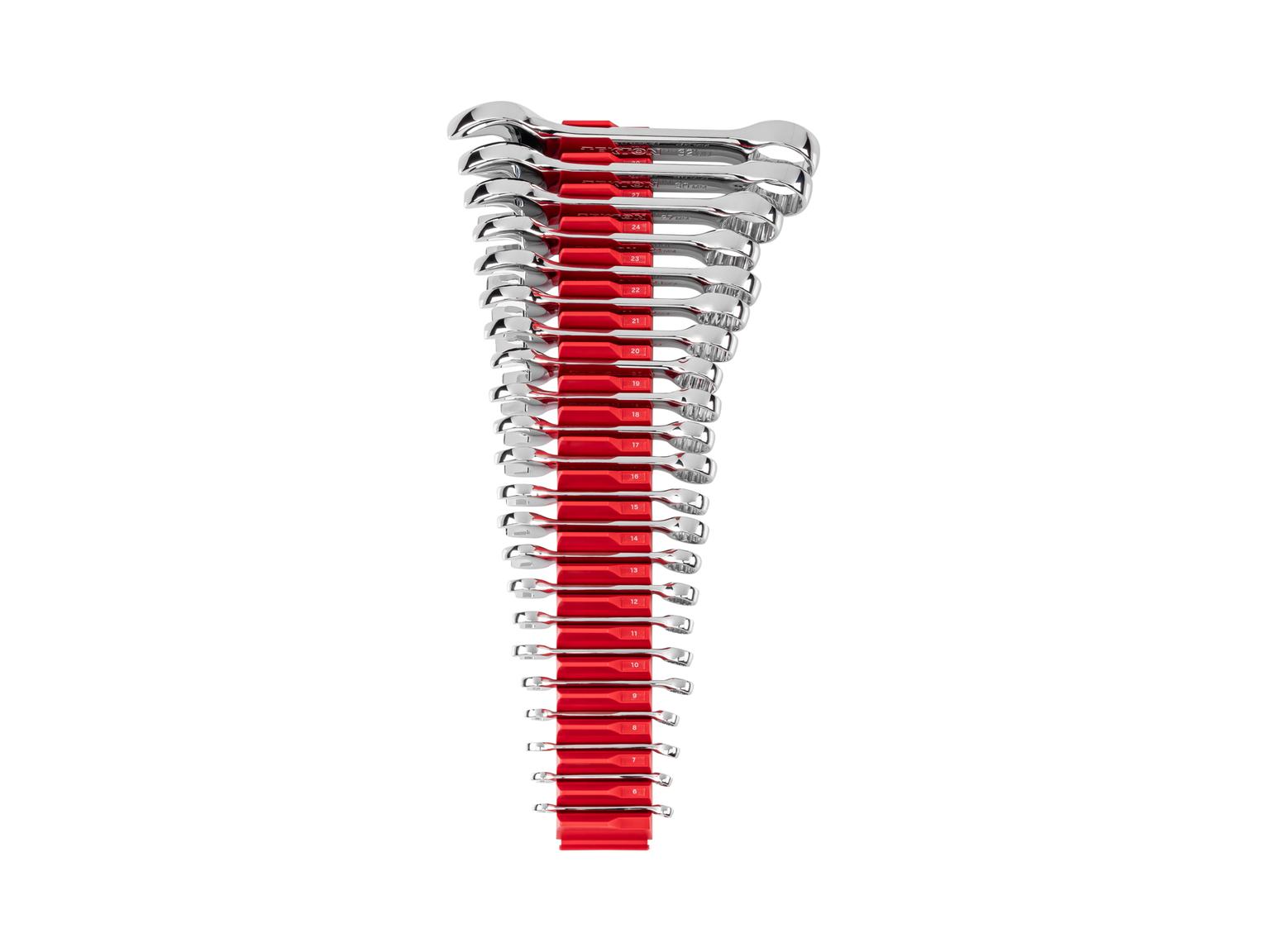 TEKTON Stubby Combination Wrench Set with Modular Organizers, 22-Piece (6 - 32 mm, Common Sizes)