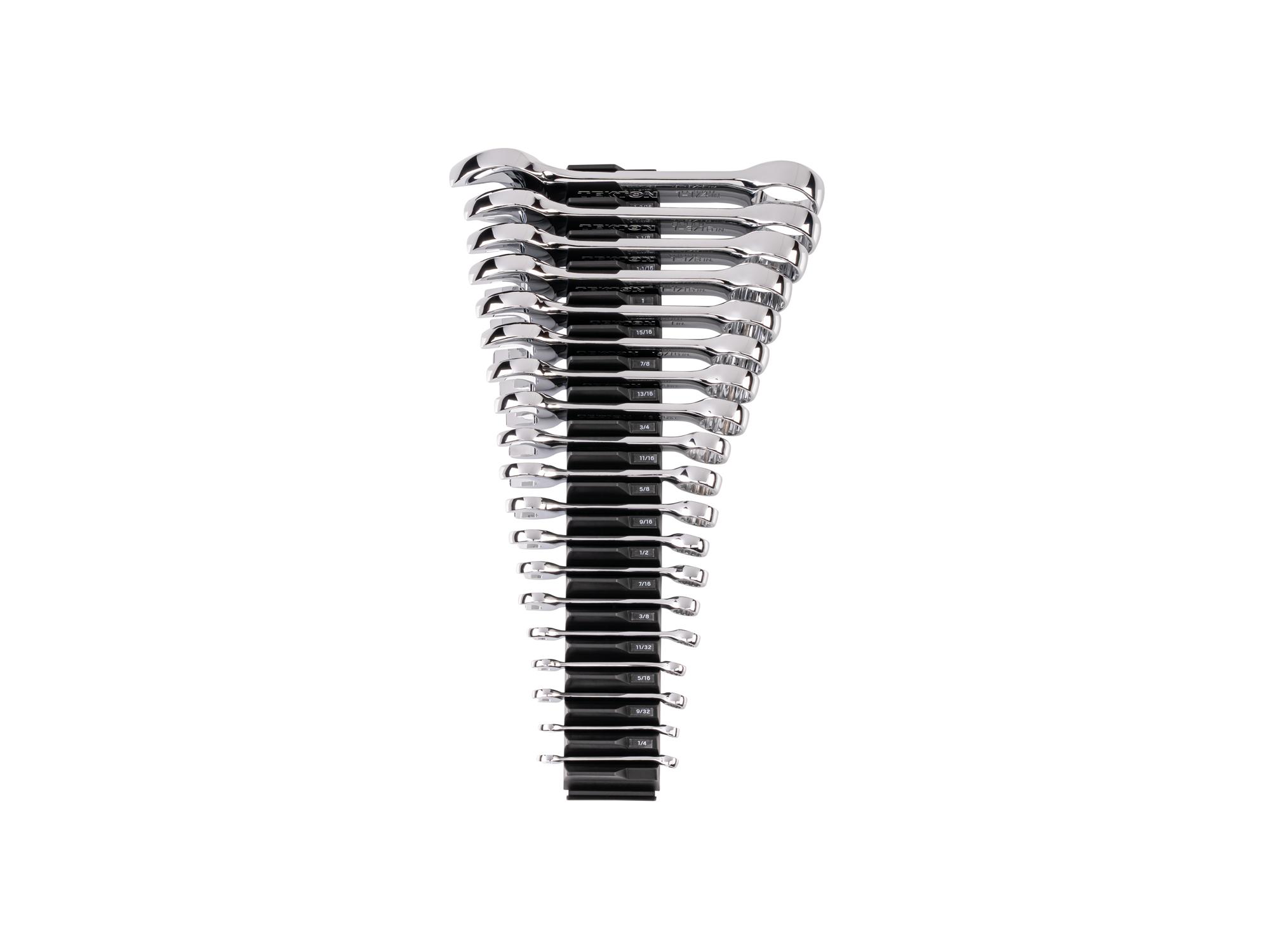 TEKTON Stubby Combination Wrench Set with Modular Organizers, 19-Piece (1/4 - 1-1/4 in.)