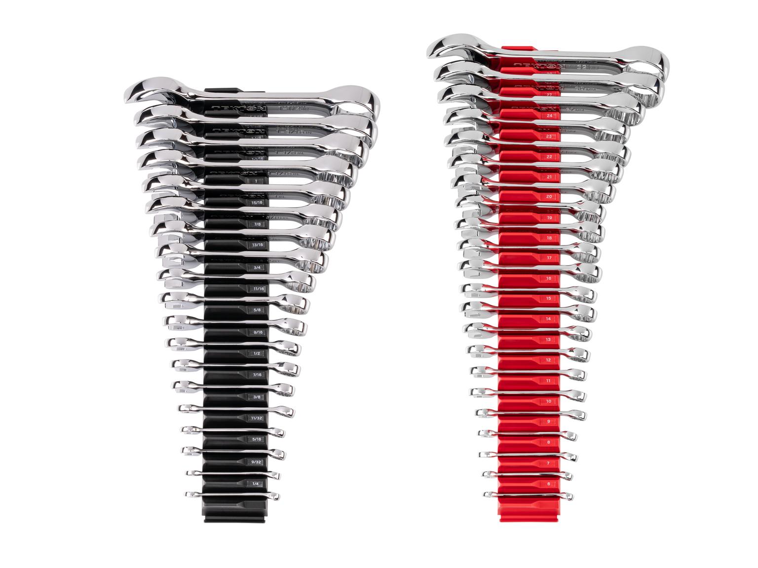 TEKTON Stubby Combination Wrench Set with Modular Organizers, 41-Piece (1/4 - 1-1/4 in., 6 - 32 mm, Common Sizes)