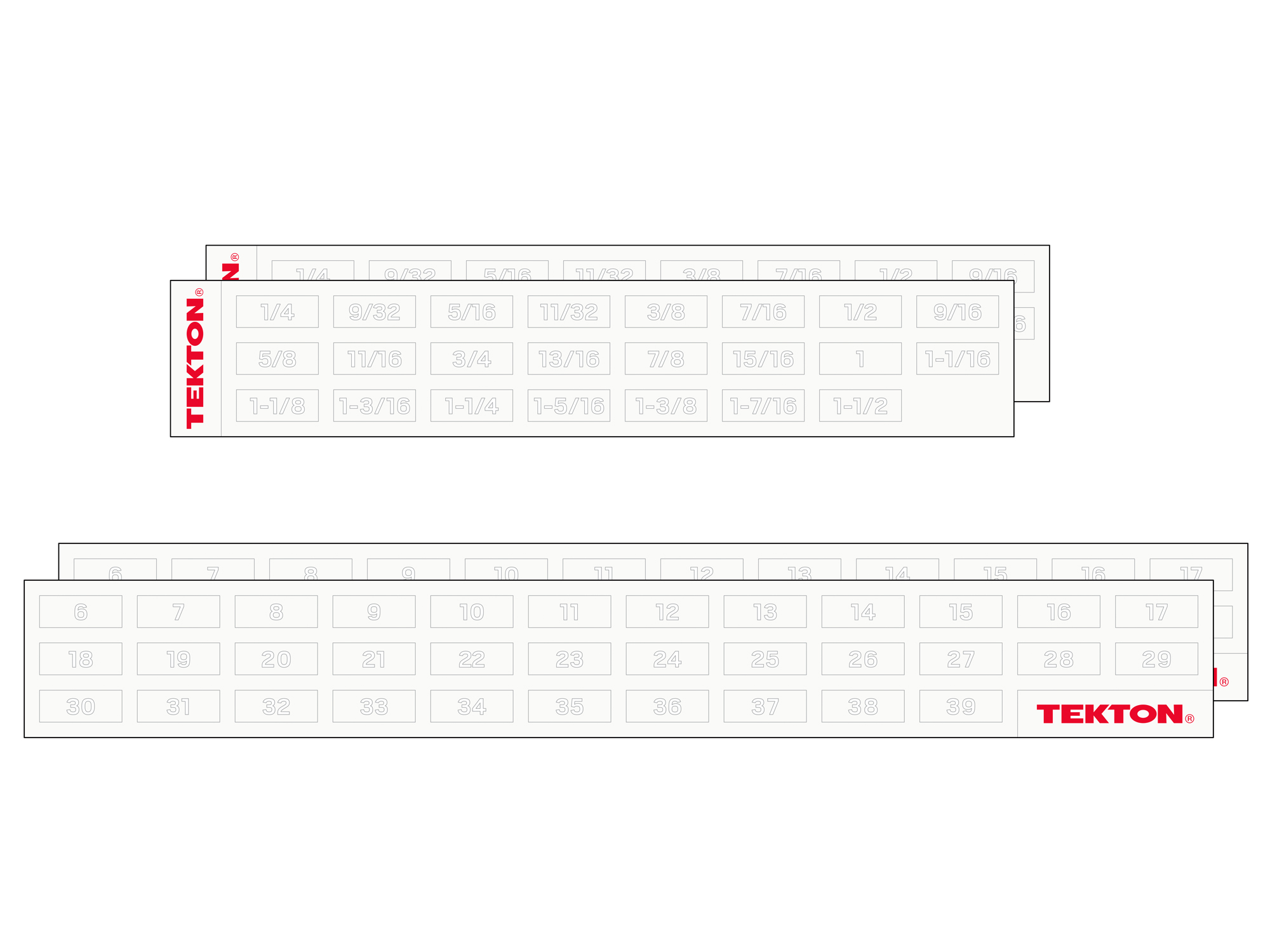 TEKTON Stubby and Standard Length Combination Wrench Set with Modular Organizers, 50-Piece (1/4-3/4 in., 6-19 mm)