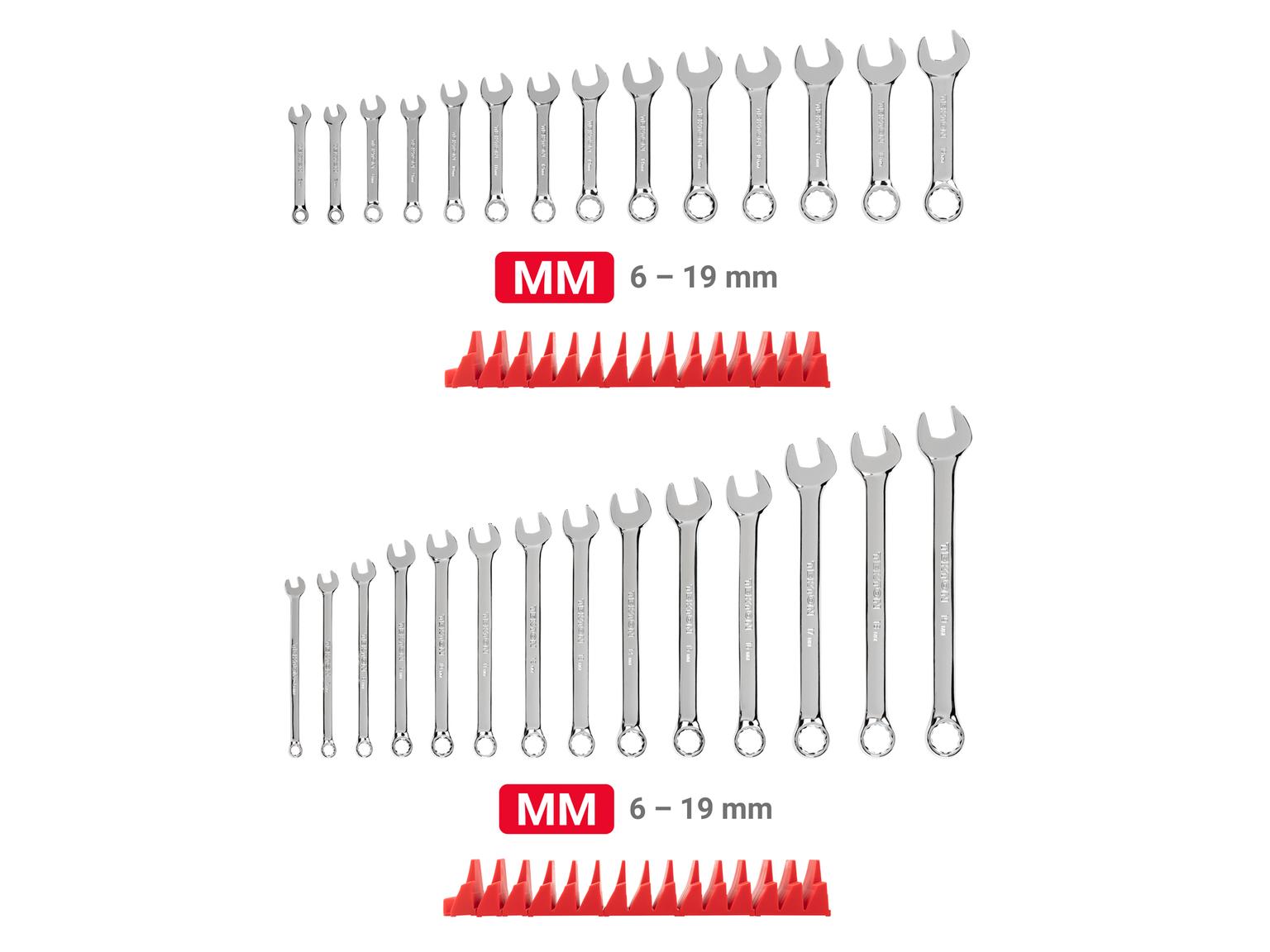 TEKTON Stubby and Standard Length Combination Wrench Set with Modular Organizers, 28-Piece (6 - 19 mm)