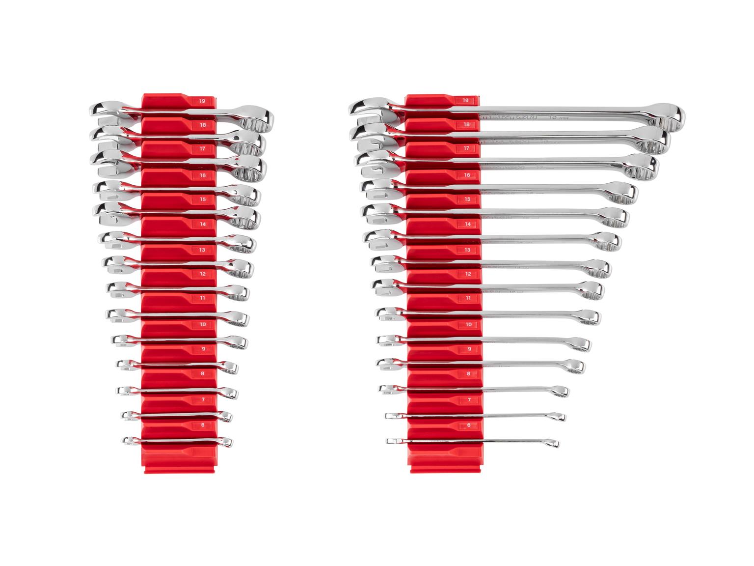 TEKTON Stubby and Standard Length Combination Wrench Set with Modular Organizers, 28-Piece (6 - 19 mm)