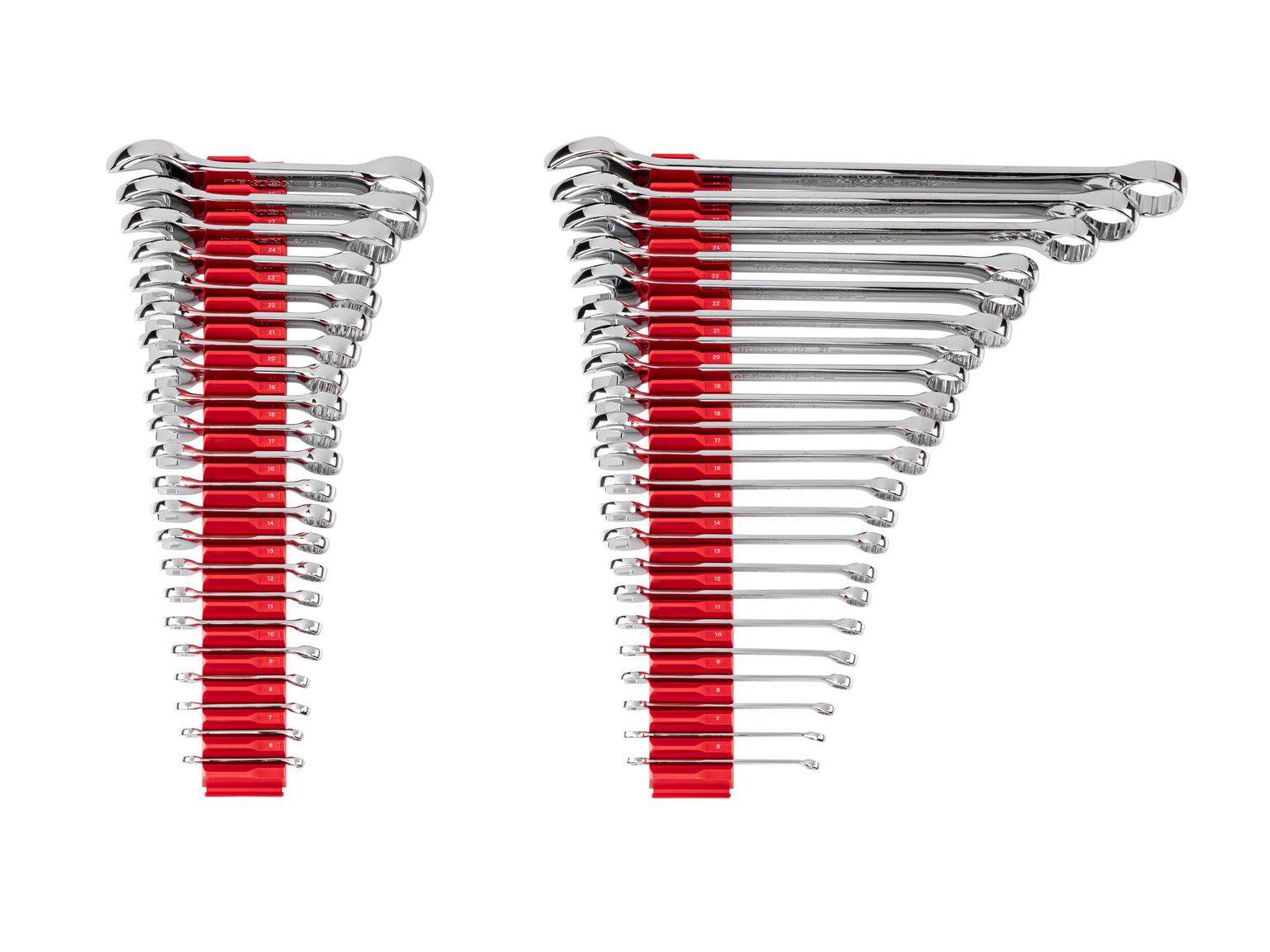 TEKTON Stubby and Standard Length Combination Wrench Set with Modular Organizers, 44-Piece (6 - 32 mm, Common Sizes)