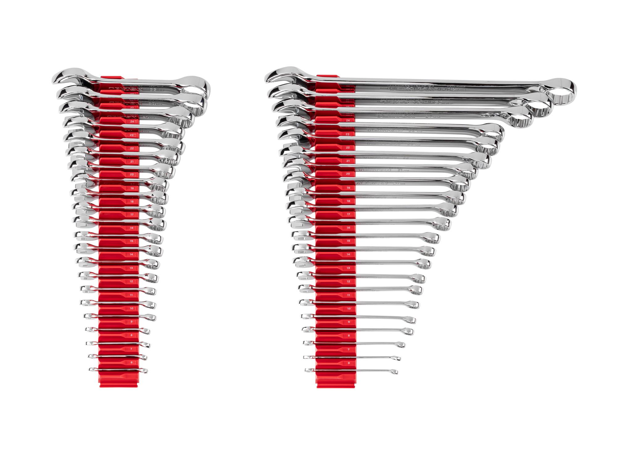 TEKTON Stubby and Standard Length Combination Wrench Set with Modular Organizers, 44-Piece (6 - 32 mm, Common Sizes)