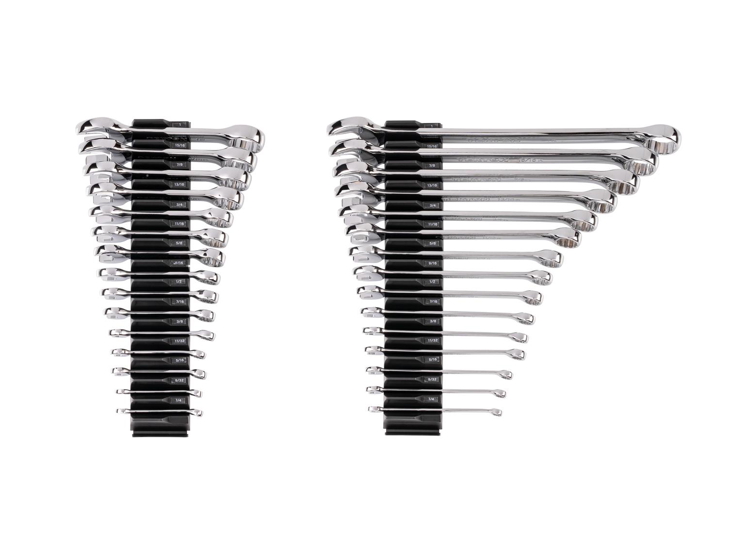 TEKTON Stubby and Standard Length Combination Wrench Set with Modular Organizers, 30-Piece (1/4 - 1 in.)