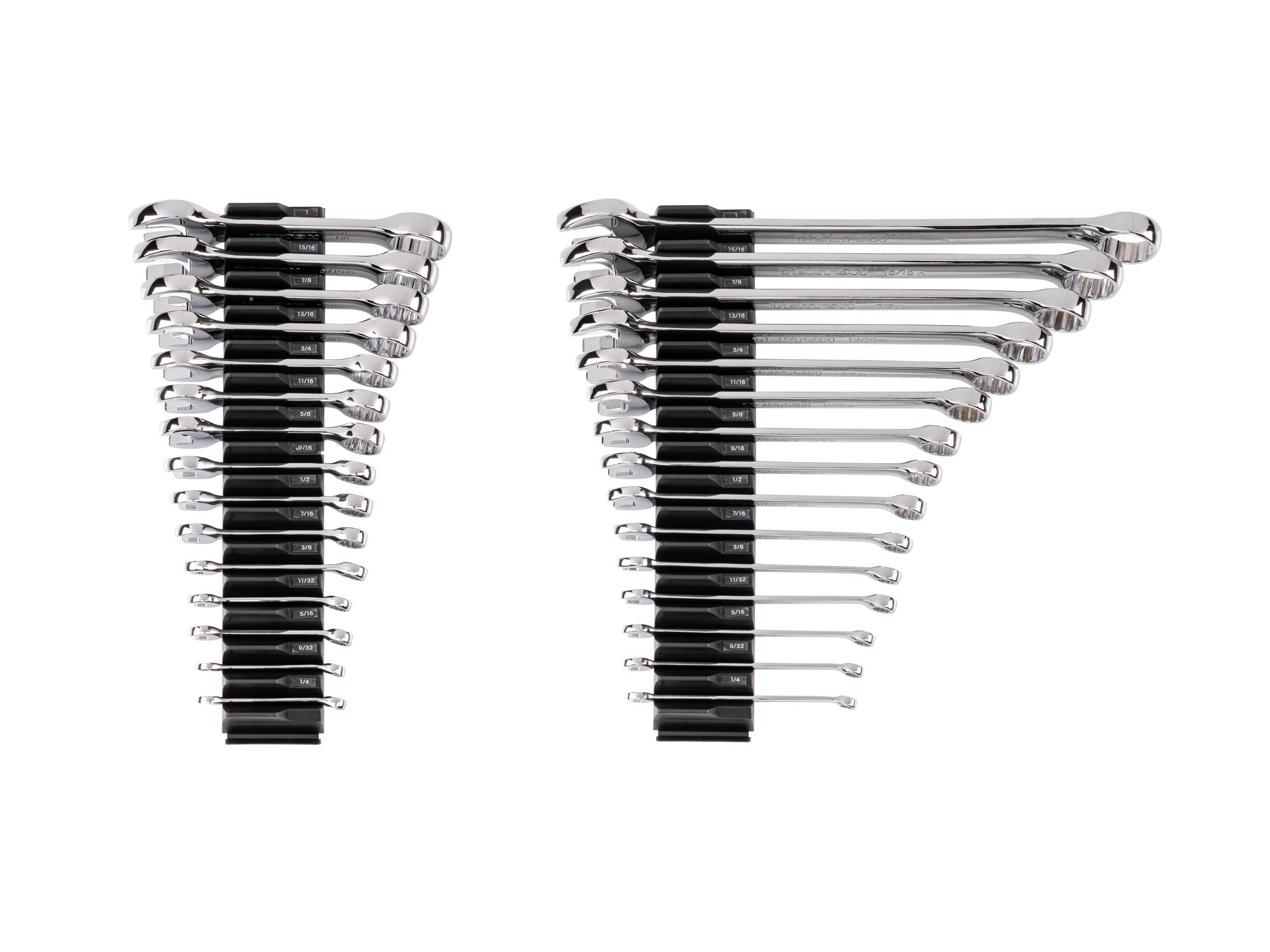 TEKTON Stubby and Standard Length Combination Wrench Set with Modular Organizers, 30-Piece (1/4 - 1 in.)