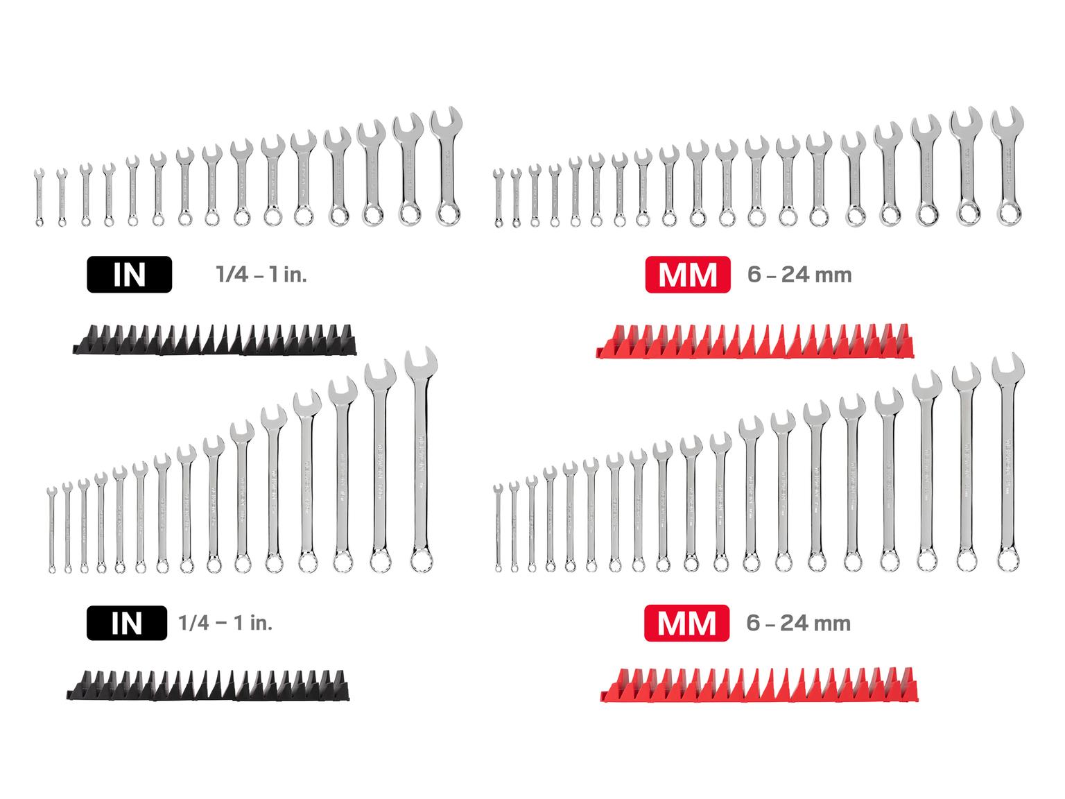 TEKTON Stubby and Standard Length Combination Wrench Set with Modular Organizers, 68-Piece (1/4 - 1 in., 6 - 24 mm)
