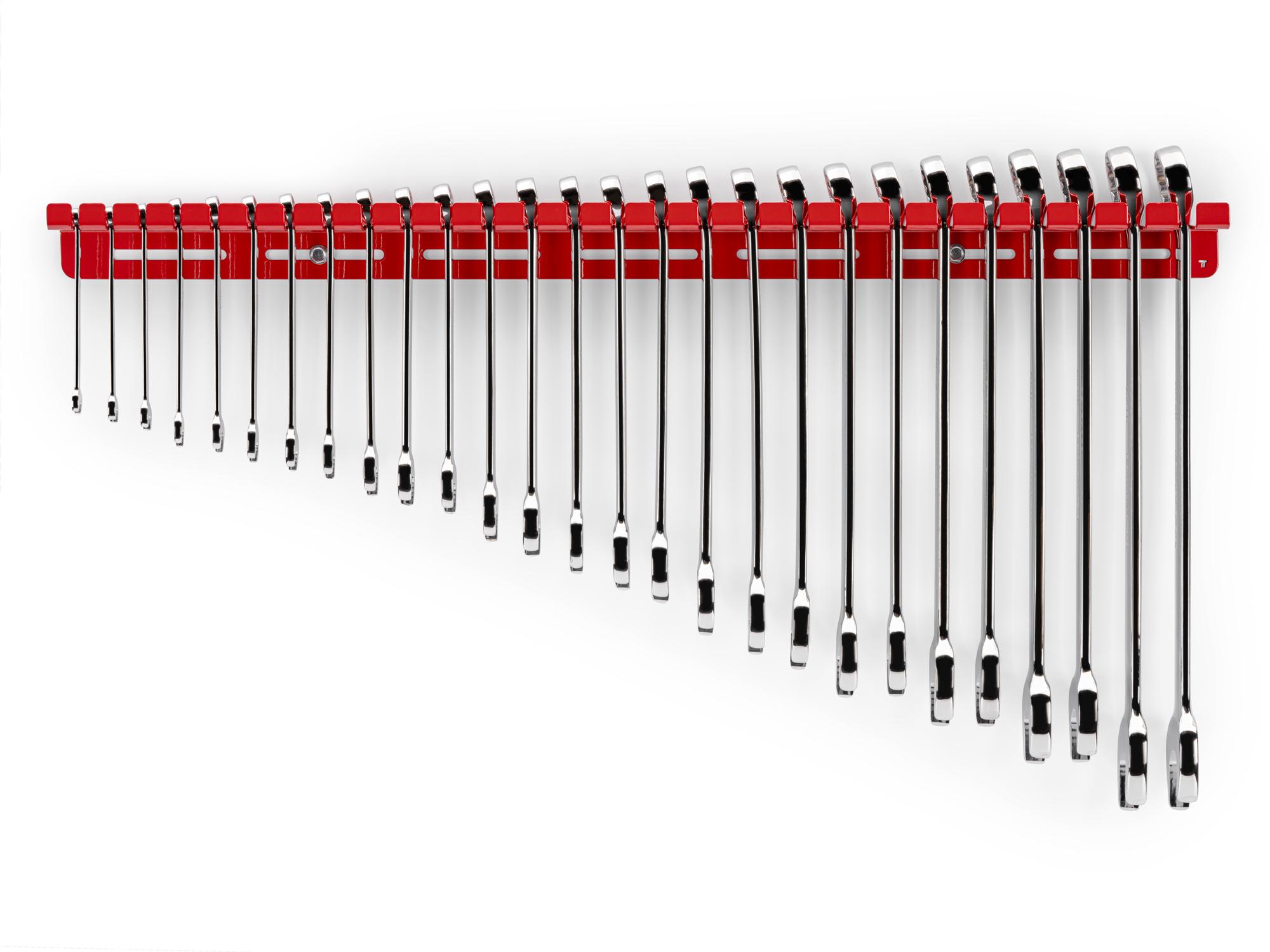 Front view of  Tekton hanger combination wrench set. Item #WCB96201