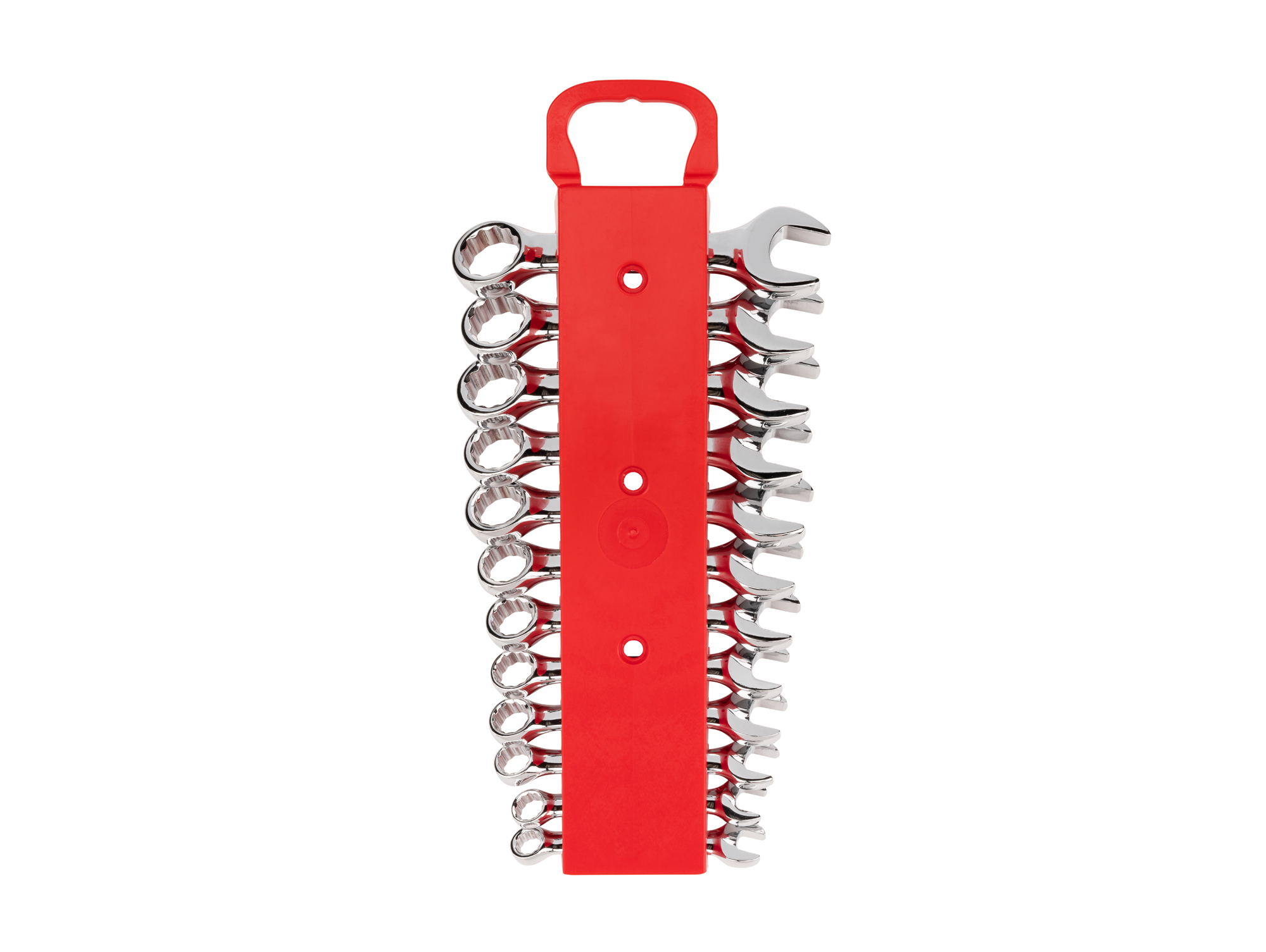 Includes: 8-19 mm (Metric) stubby combination wrenches. o skipped sizes. Comes with holder. WRN01170.