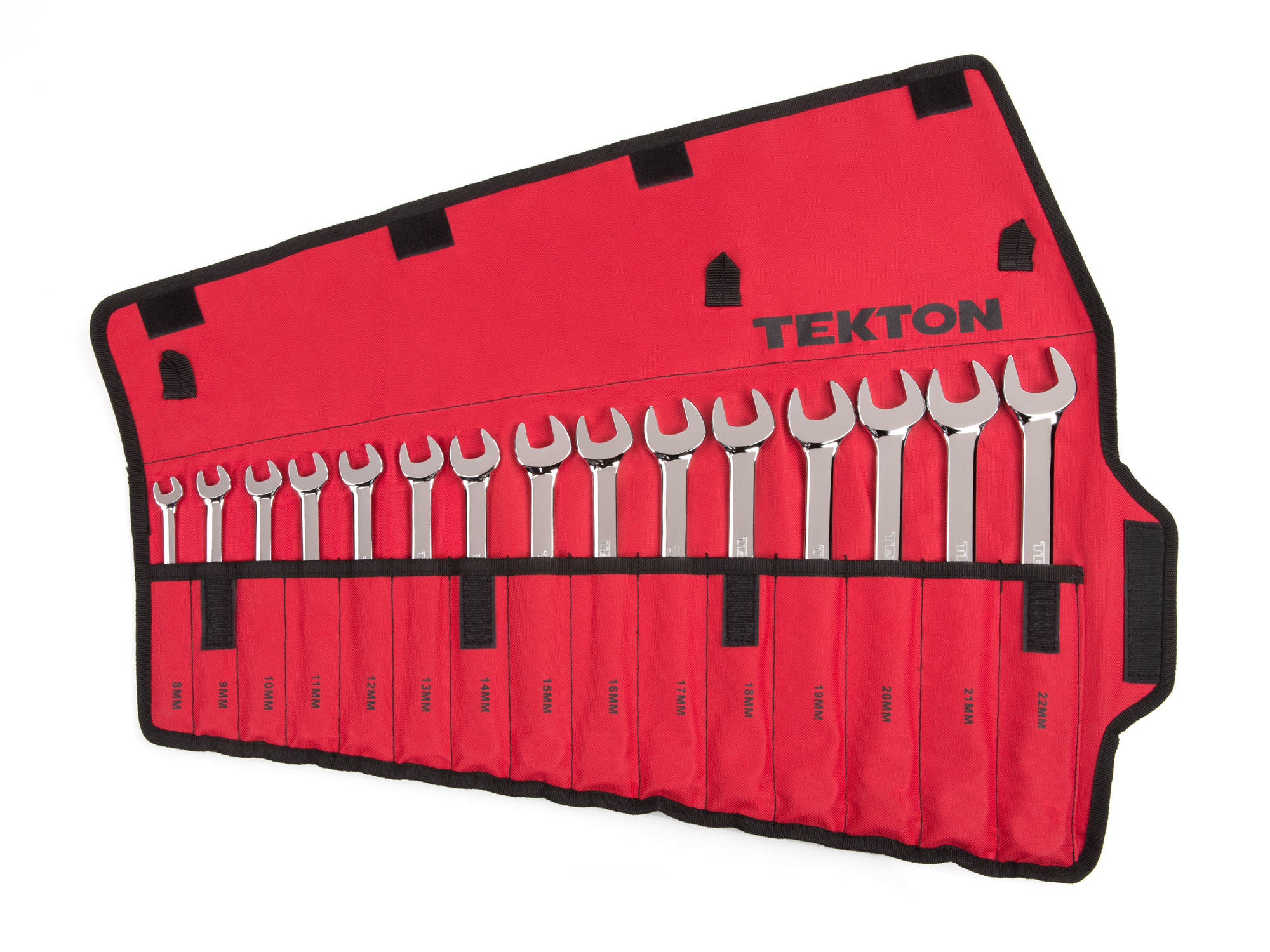 Combination Wrench Set with Pouch, 15-Piece (8-22 mm)