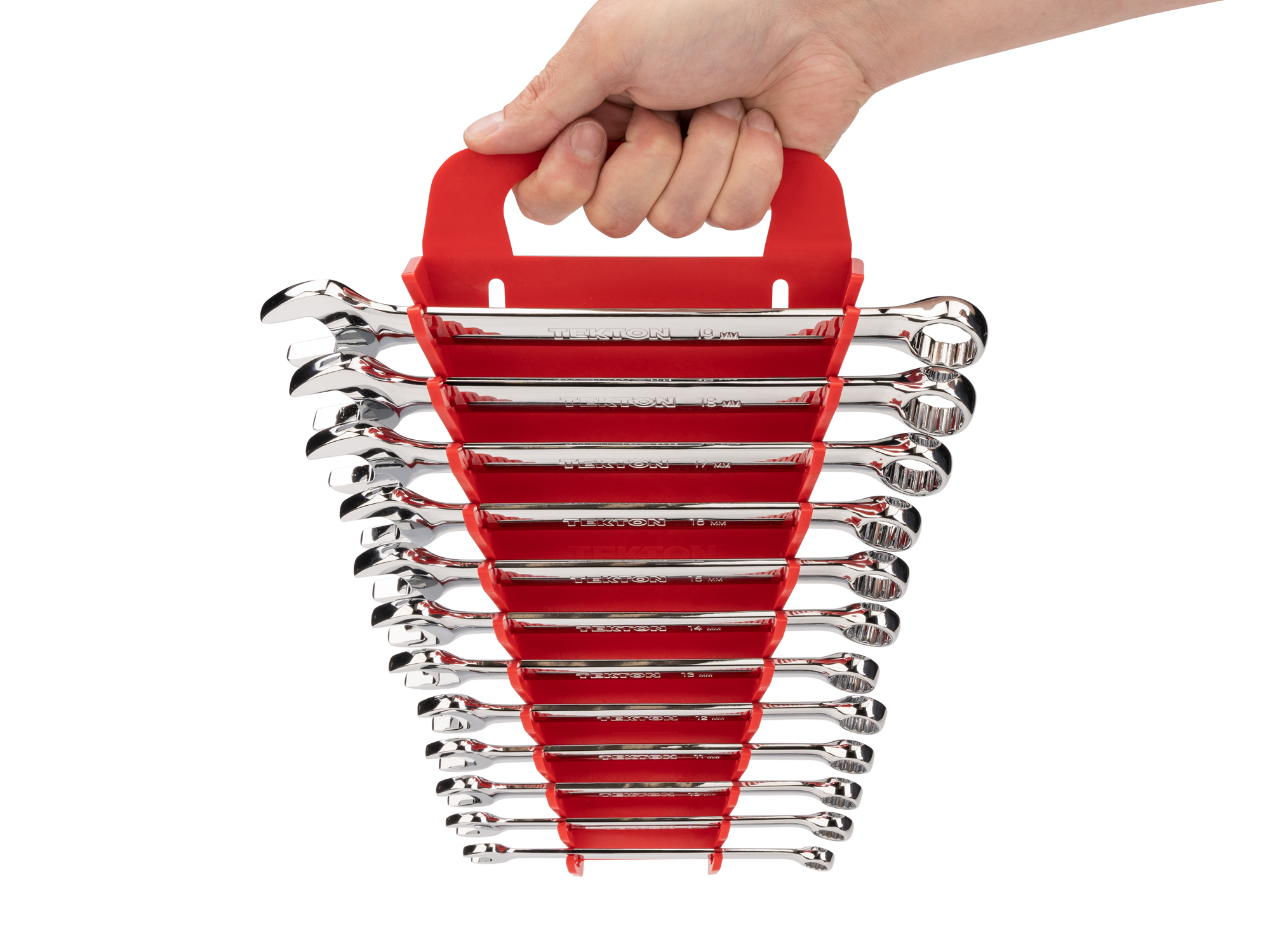 TEKTON Combination Wrench Set with Holder, 12-Piece (8-19 mm)