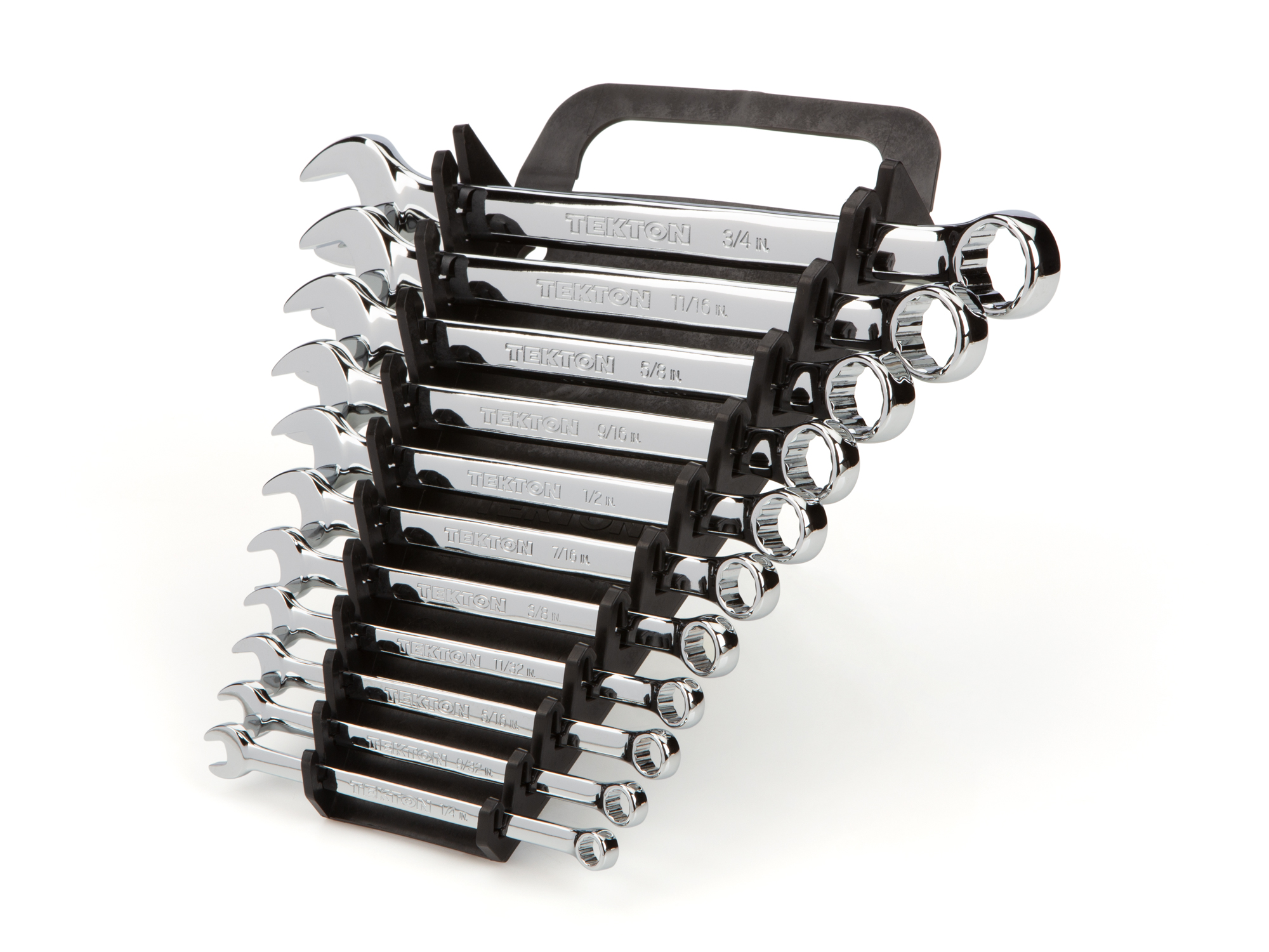TEKTON Combination Wrench Set with Holder, 11-Piece (1/4-3/4 in.)