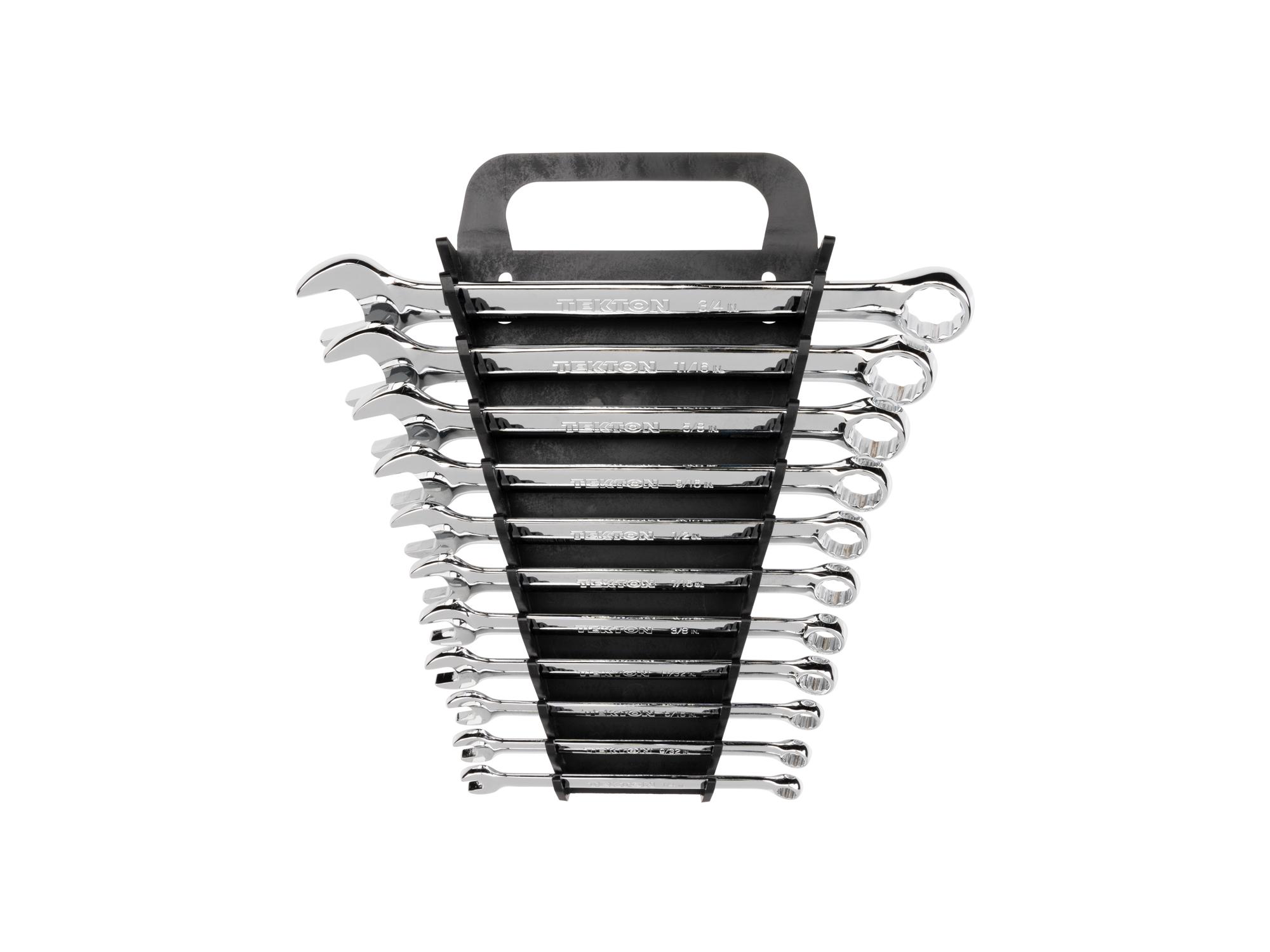 Front view of Tekton holder combination wrench set. Item #X146