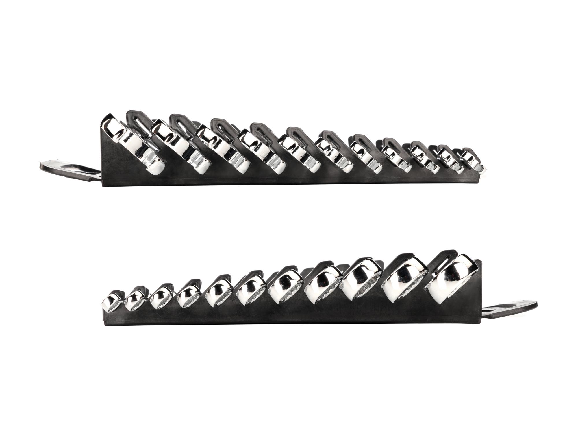Side view of Tekton holder combination wrench set. Item #X146