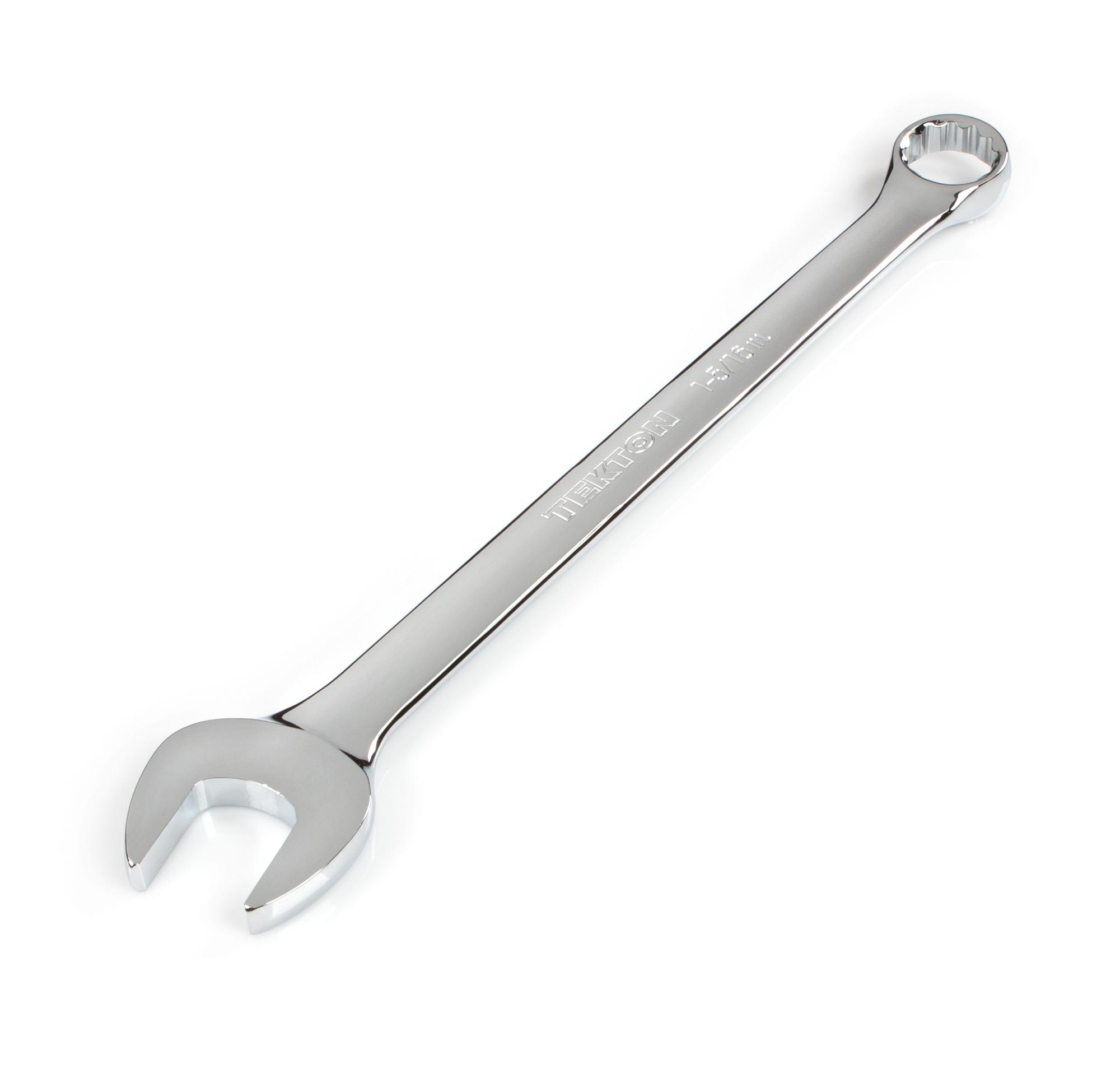 Front-right angle view of Tekton combination wrench. Item #WCB23033