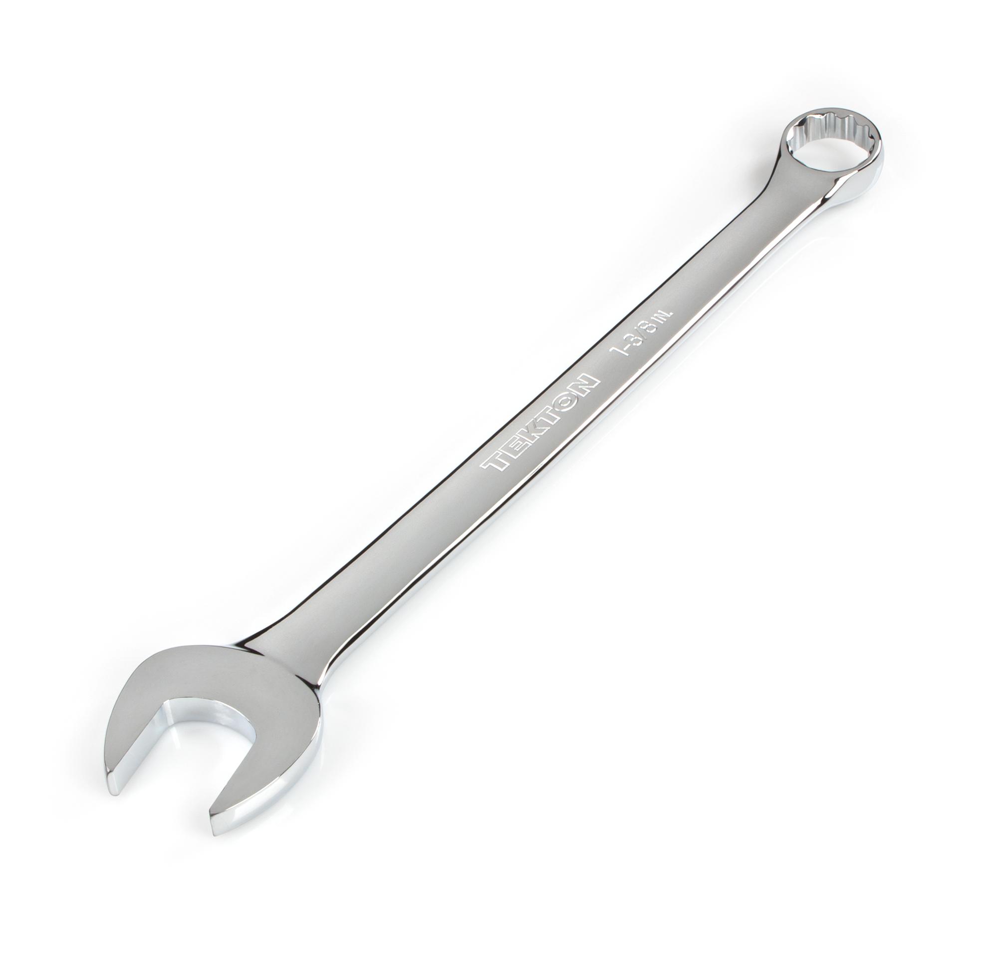 Front-right angle view of Tekton combination wrench. Item #WCB23035