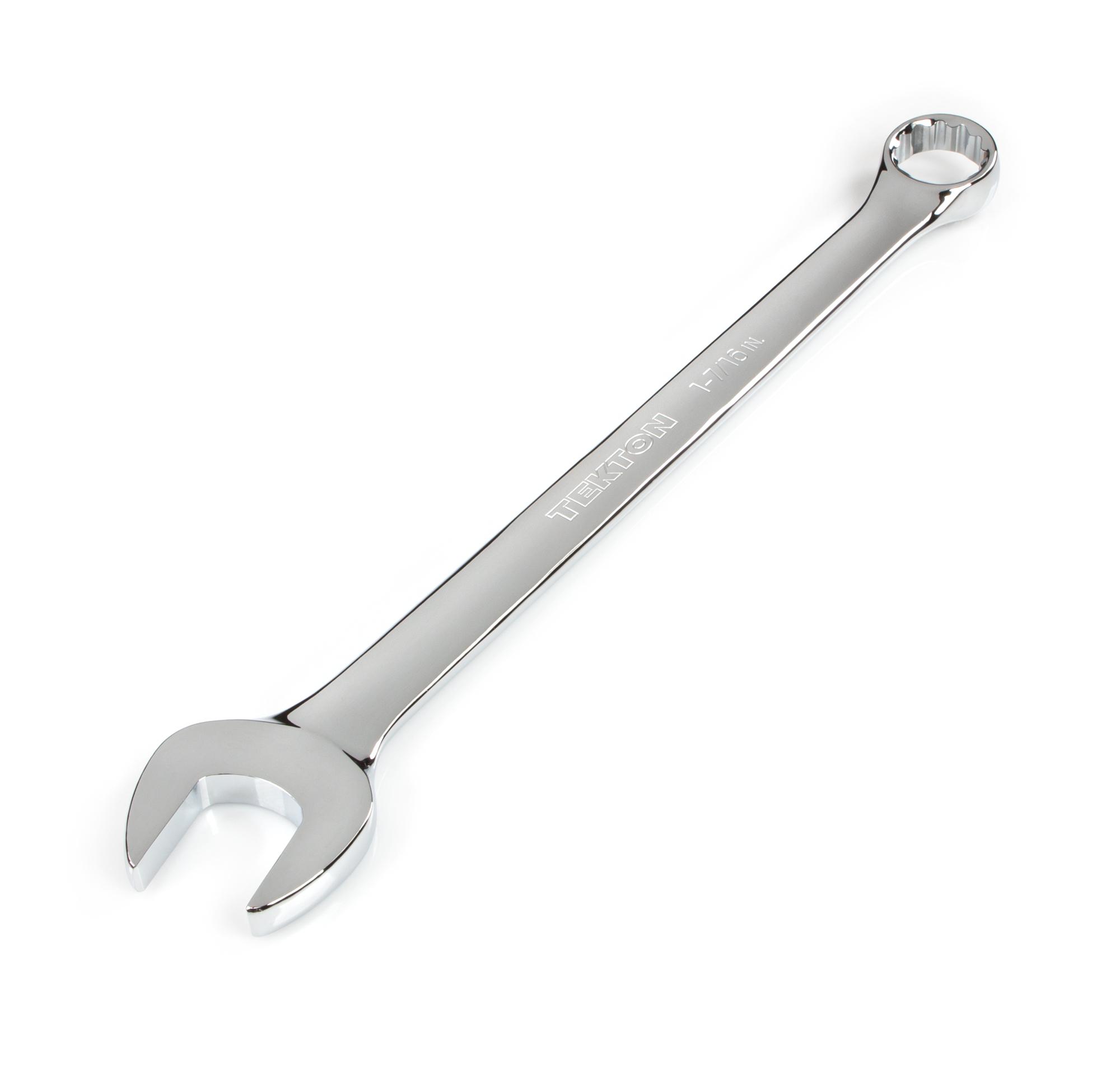 Front-right angle view of Tekton combination wrench. Item #WCB23036