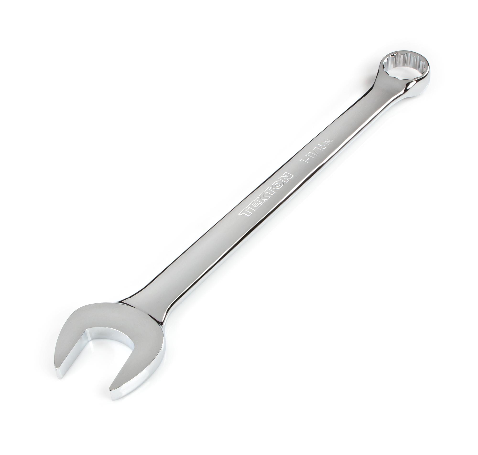 Front-right angle view of Tekton combination wrench. Item #WCB23043