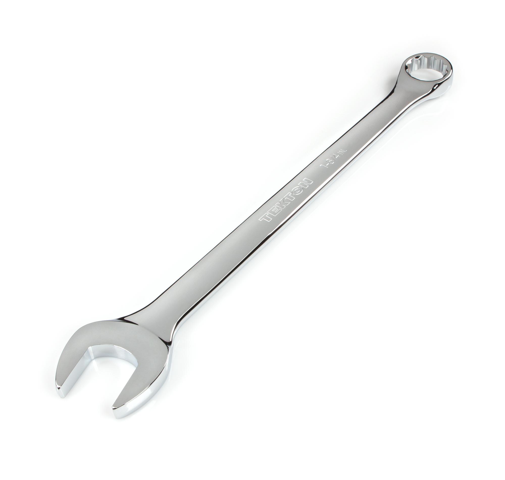Front-right angle view of Tekton combination wrench. Item #WCB23044