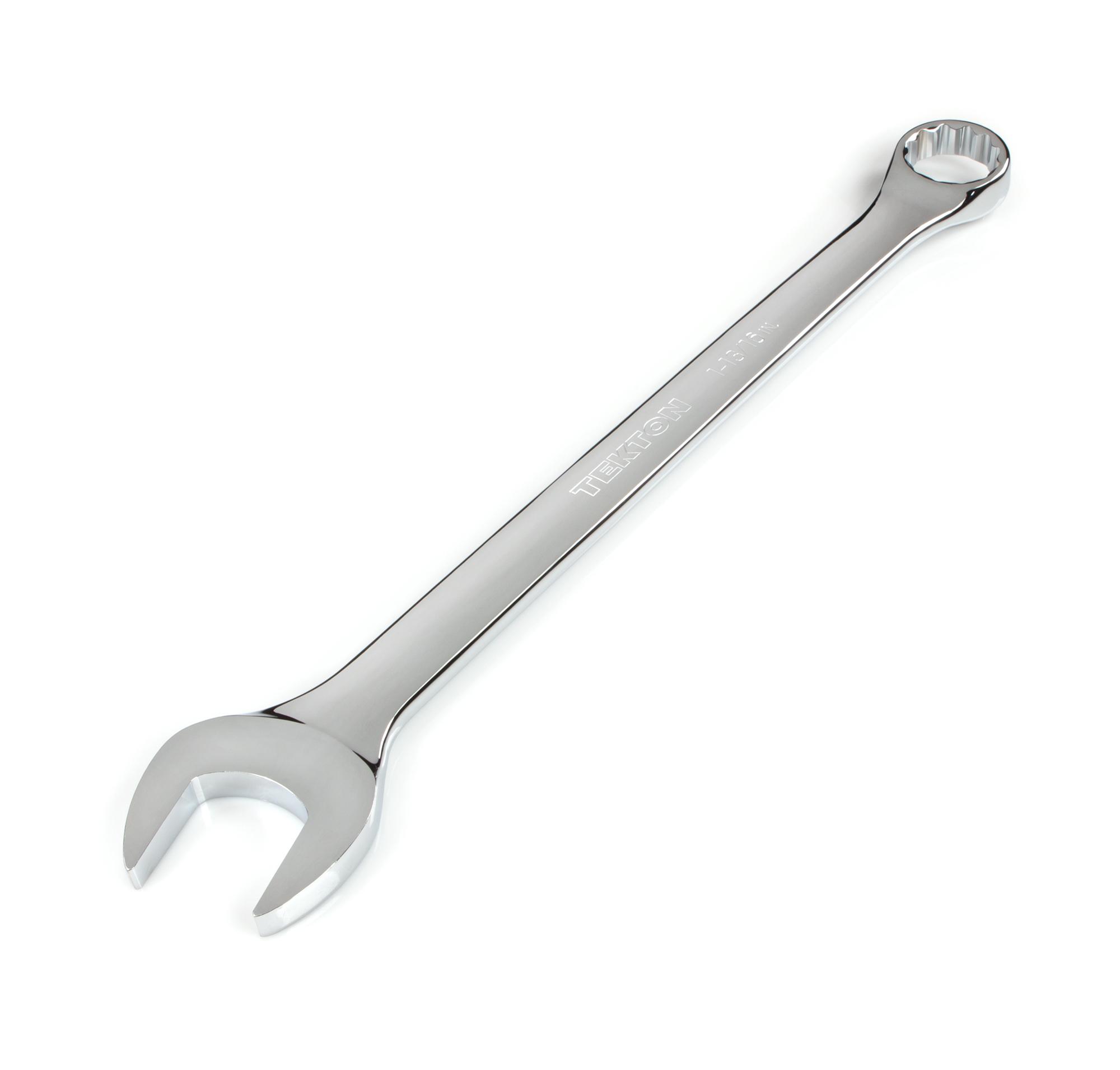 Front-right angle view of Tekton combination wrench. Item #WCB23046