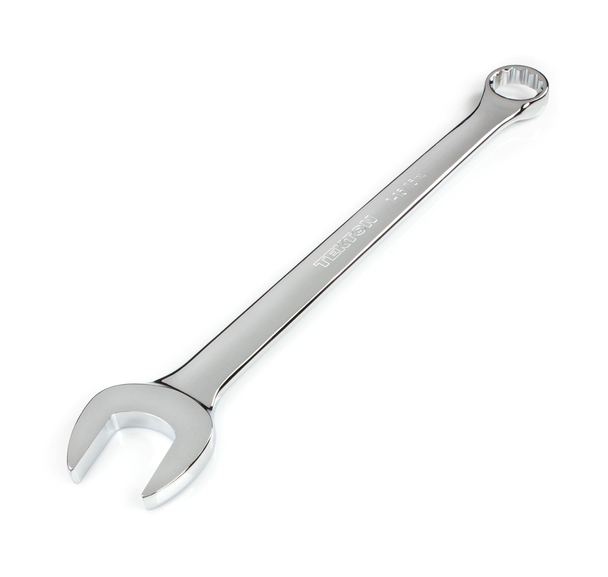 Front-right angle view of Tekton combination wrench. Item #WCB23049