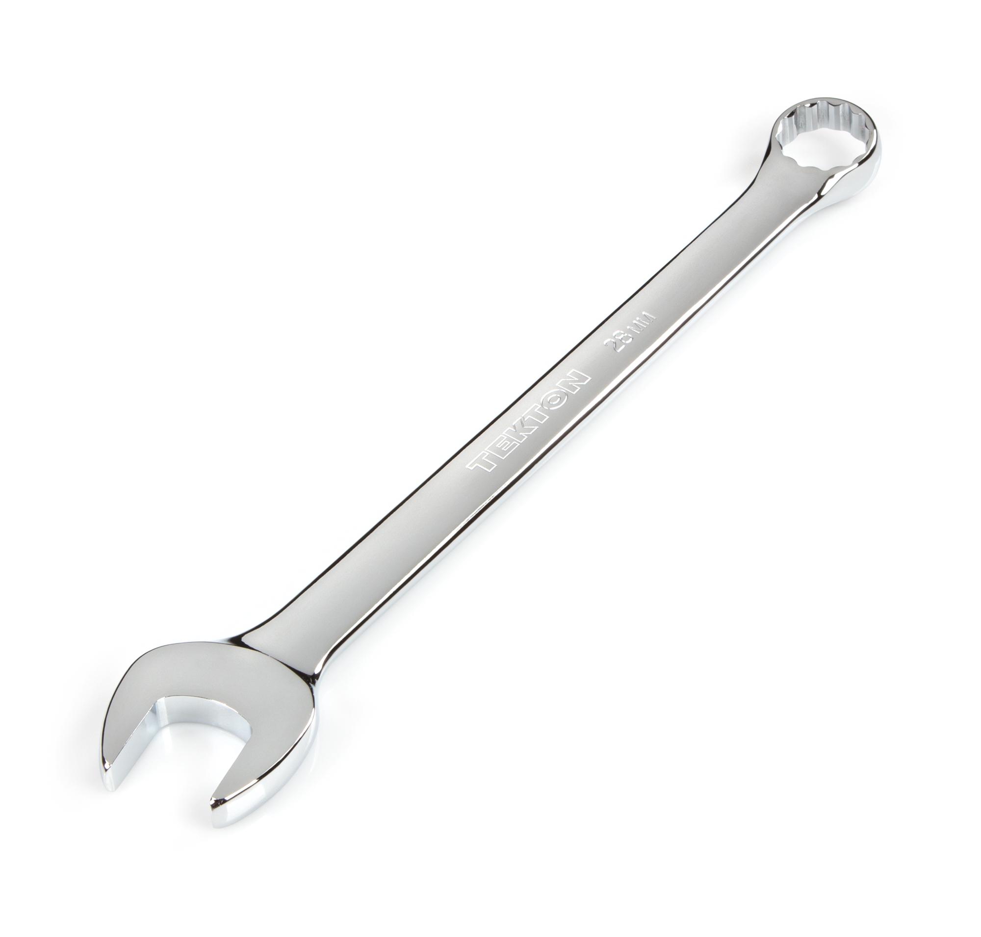 Front-right angle view of Tekton combination wrench. Item #WCB24028