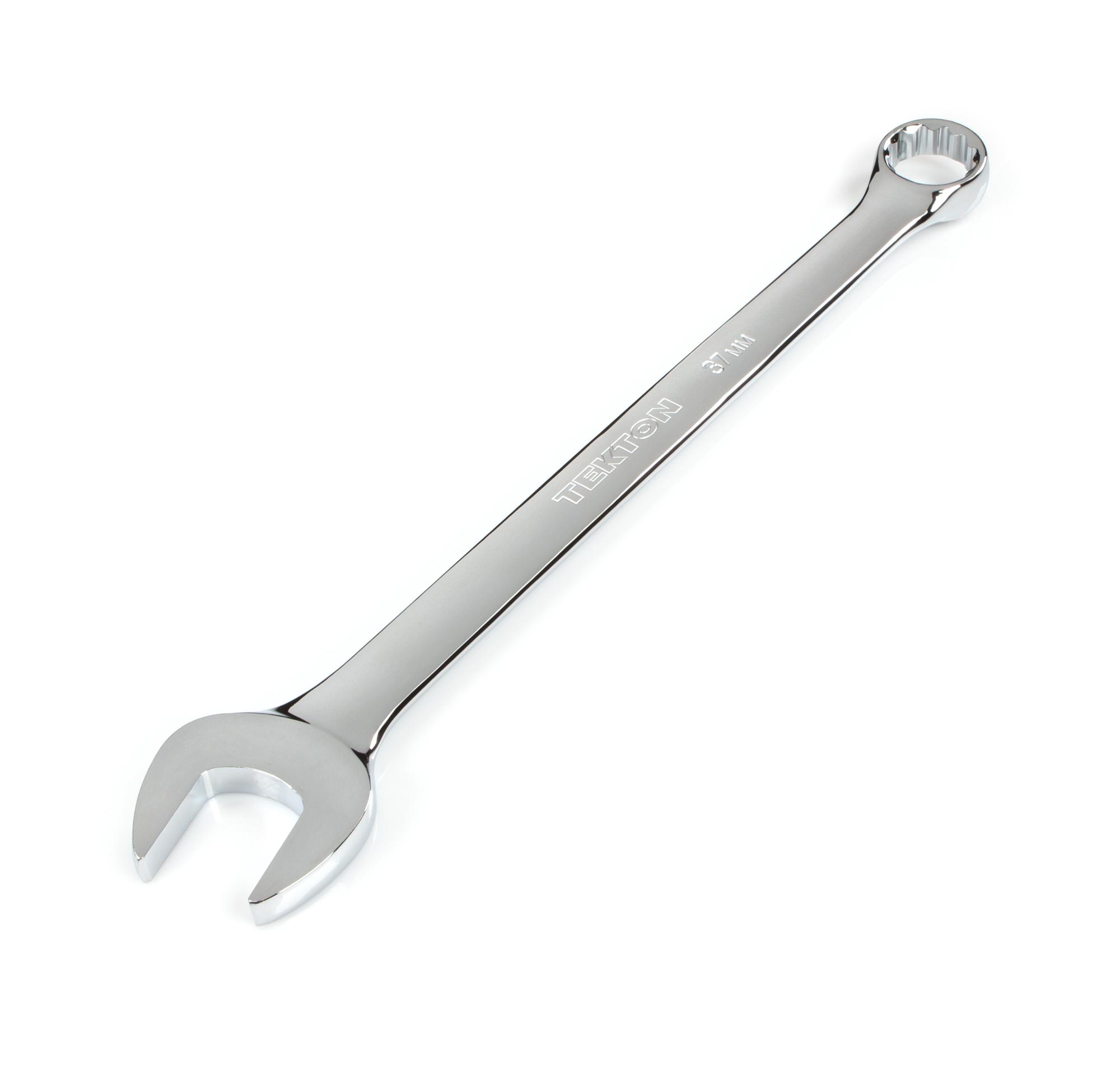 Front-right angle view of Tekton combination wrench. Item #WCB24037