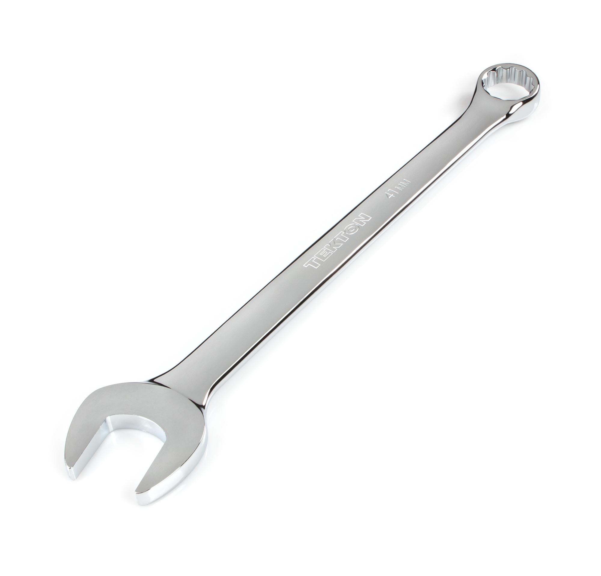 Front-right angle view of Tekton combination wrench. Item #WCB24041