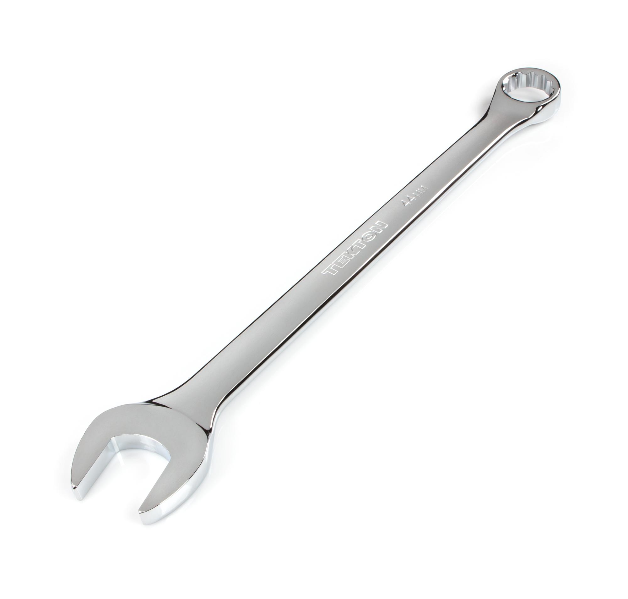 Front-right angle view of Tekton combination wrench. Item #WCB24044