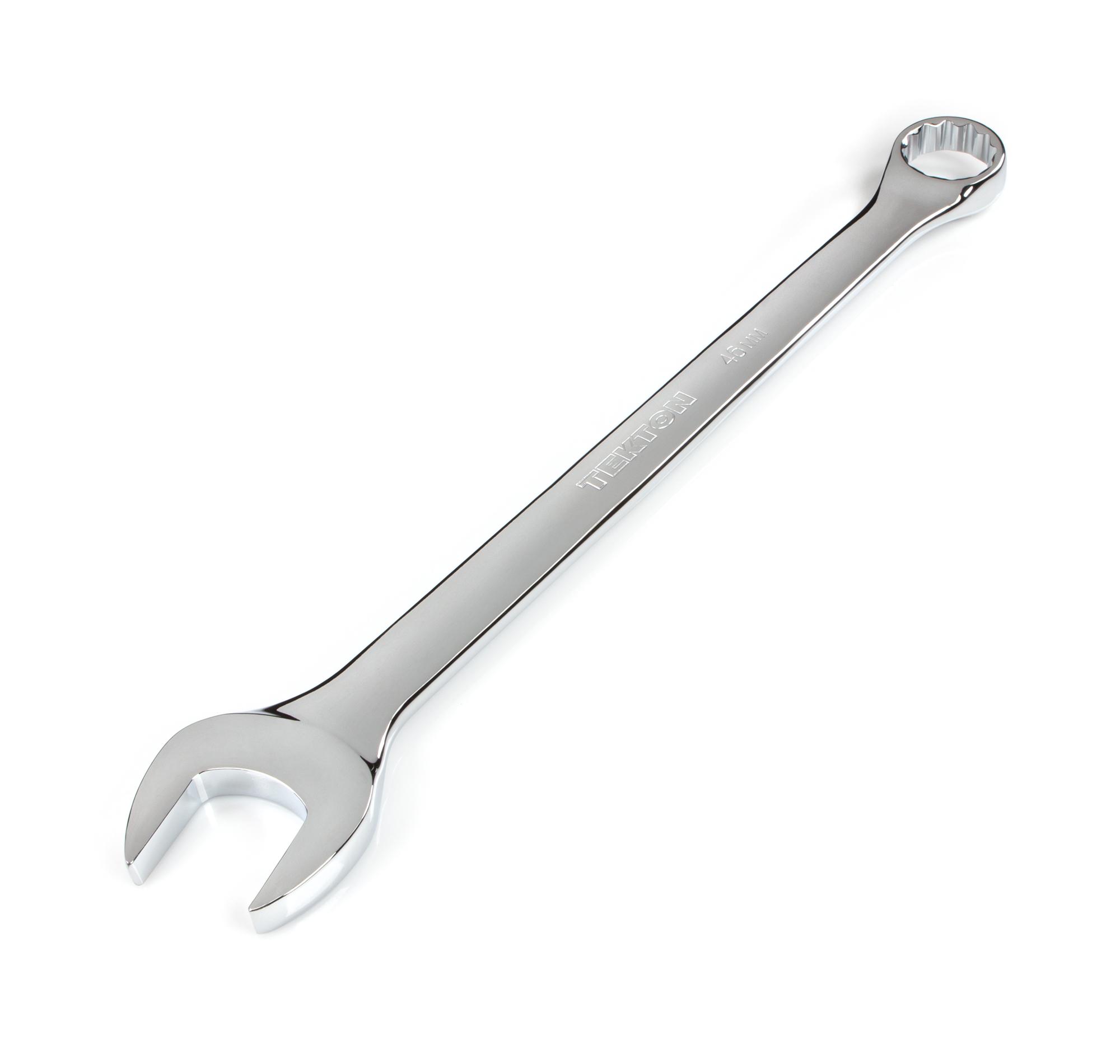 Front-right angle view of Tekton combination wrench. Item #WCB24046