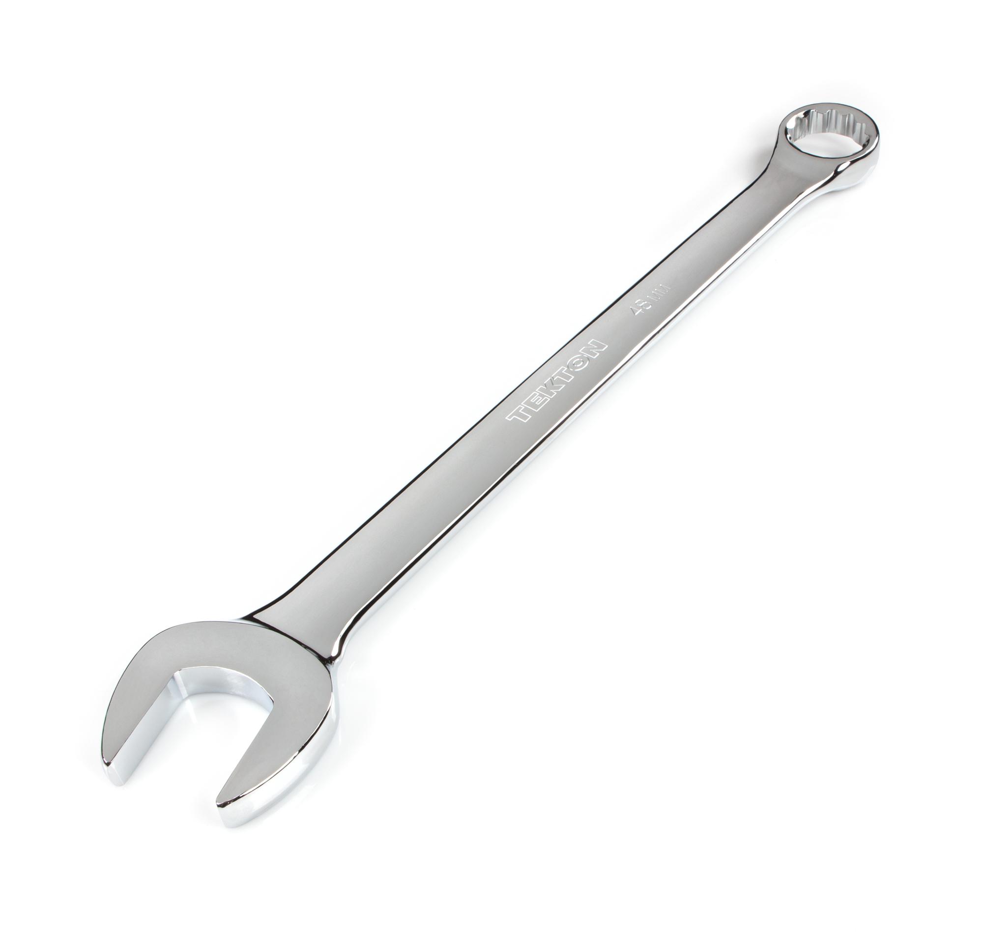 Front-right angle view of Tekton combination wrench. Item #WCB24048