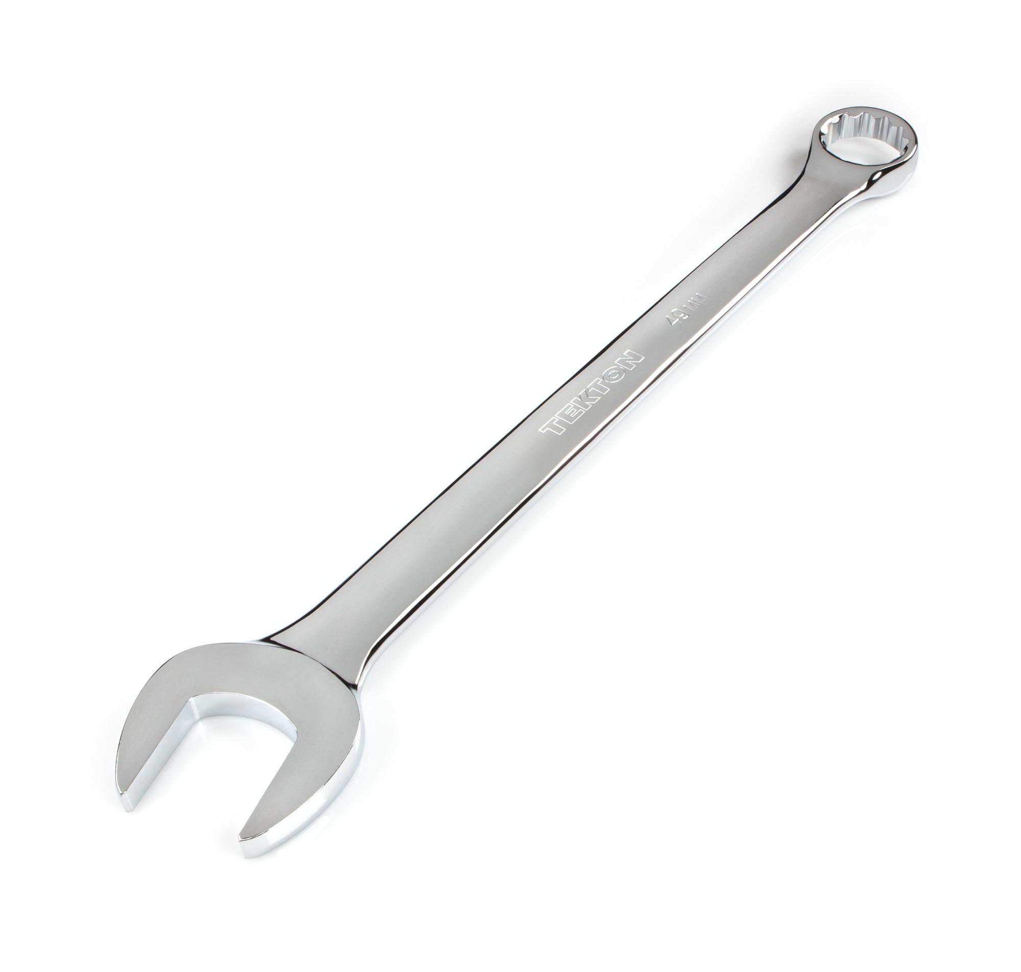 Front-right angle view of Tekton combination wrench. Item #WCB24049