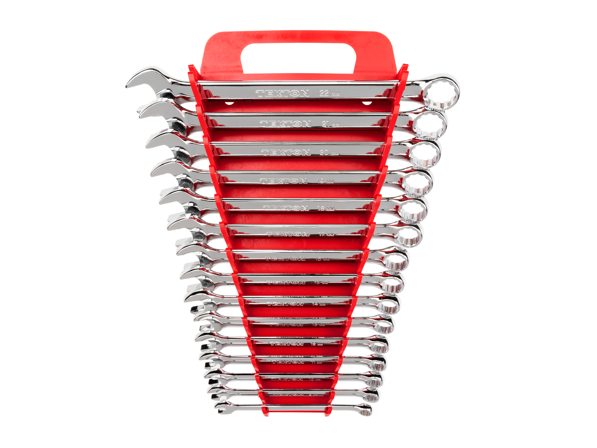 TEKTON Combination Wrench Set with Holder, 15-Piece (8-22 mm)