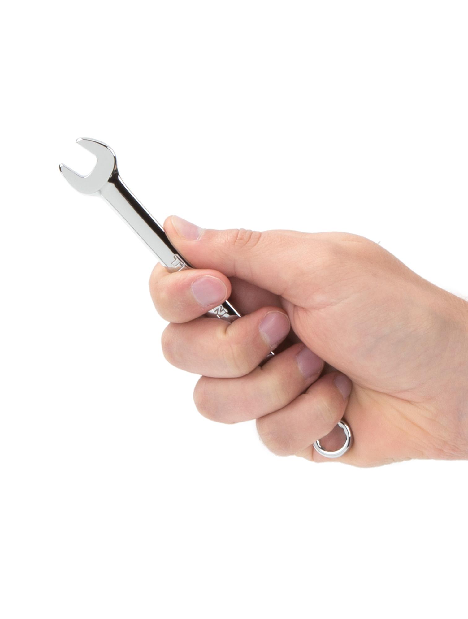 Person holding Tekton combination wrench. Item #18255