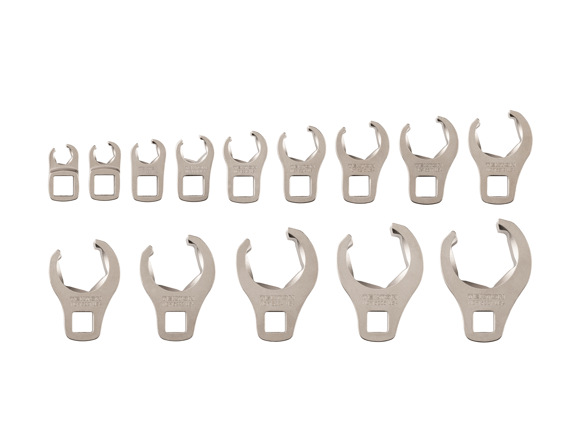 TEKTON 3/8 Inch Drive 6-Point Flare Nut Crowfoot Wrench Set, 14-Piece (5/16 - 1-1/16 in.)