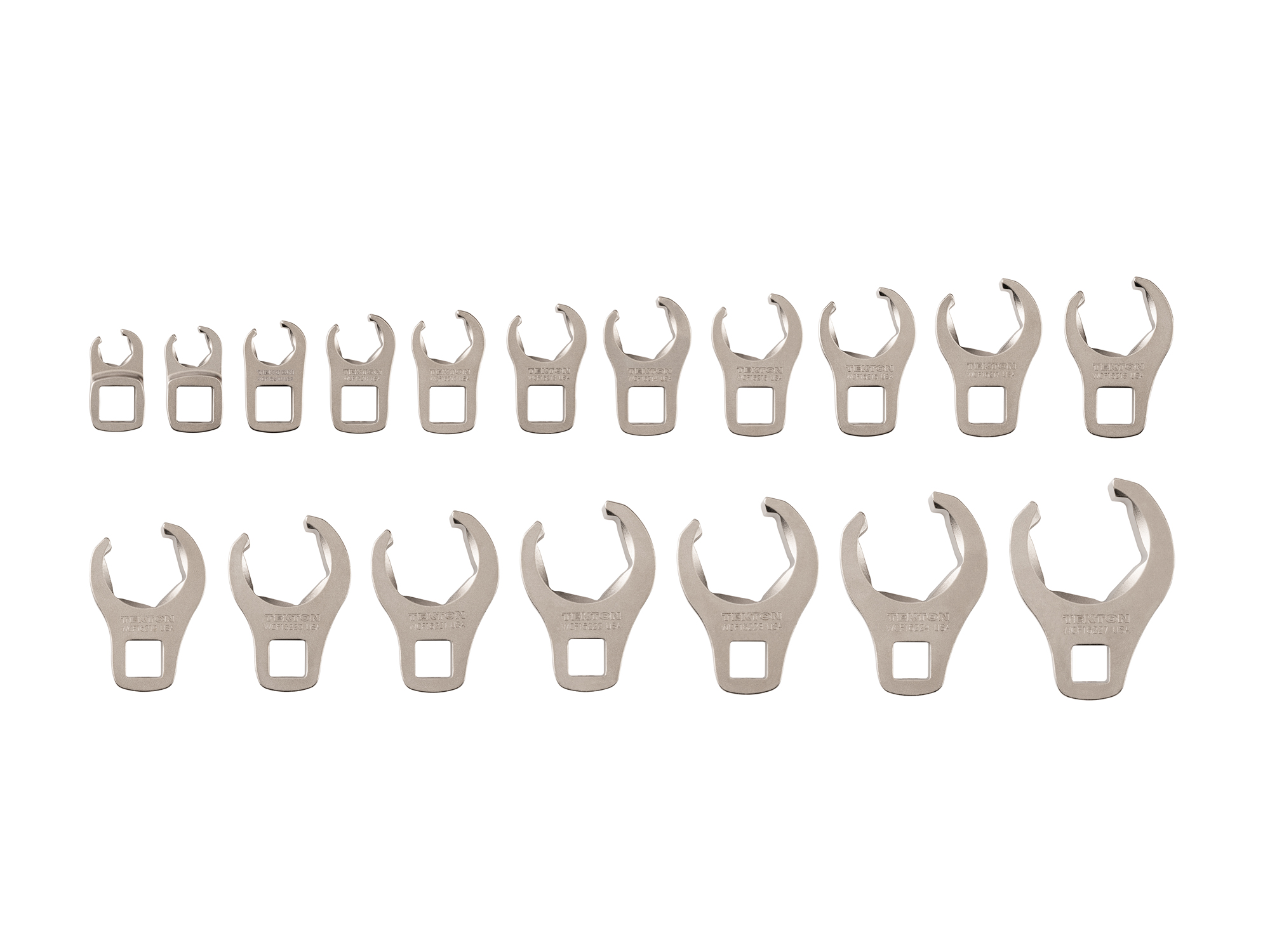 3/8 Inch Drive 6-Point Flare Nut Crowfoot Wrench Set (18-Piece)