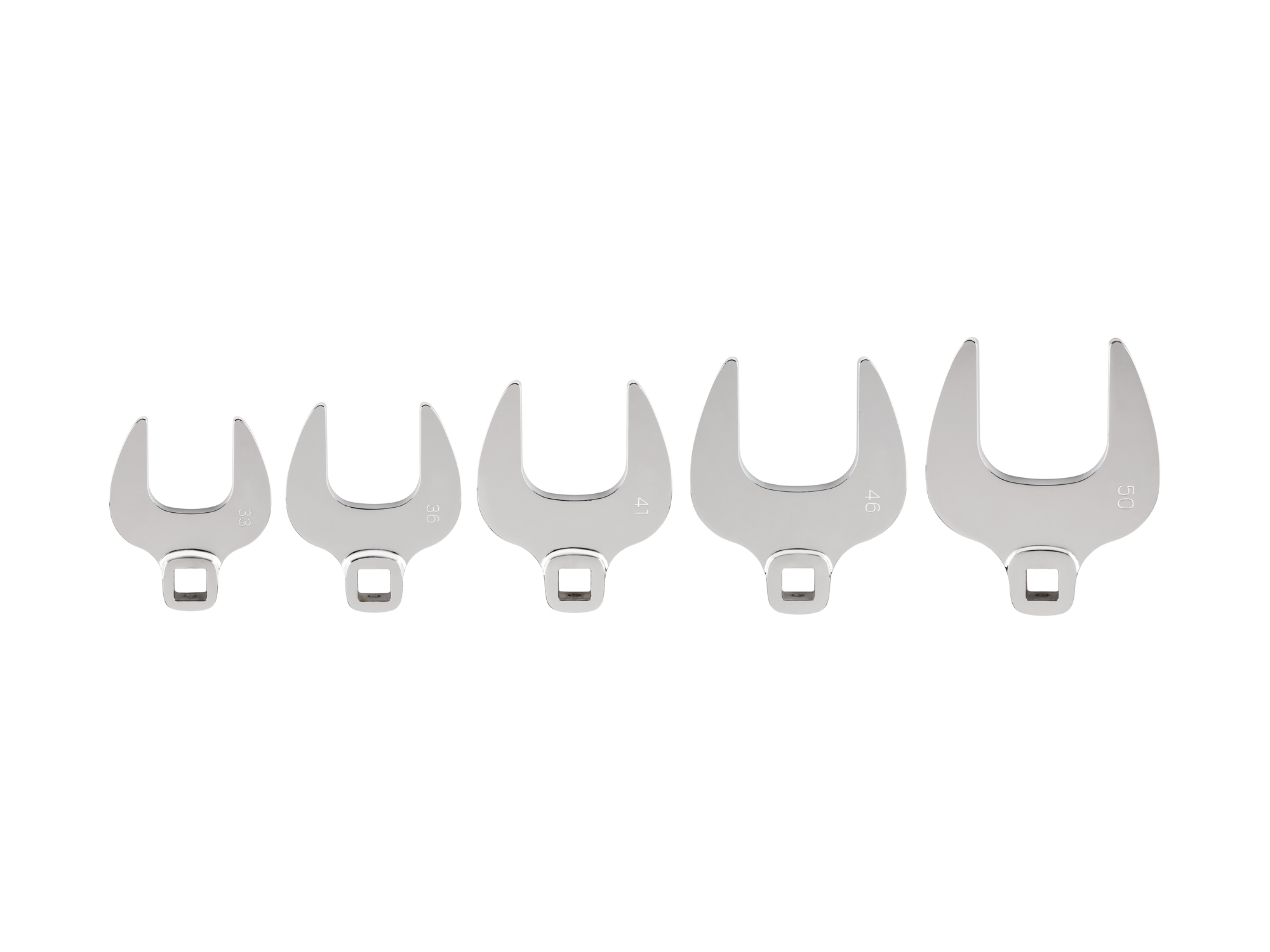 Front view of  Tekton crowfoot wrench set. Item #WCF90505