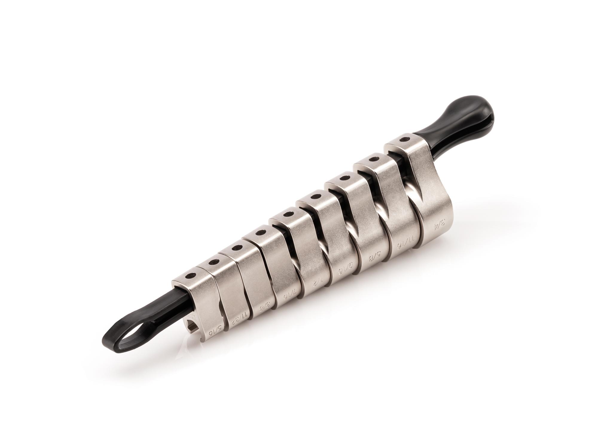 Front-right angle view of Tekton key crowfoot wrench set. Item #WCF91120