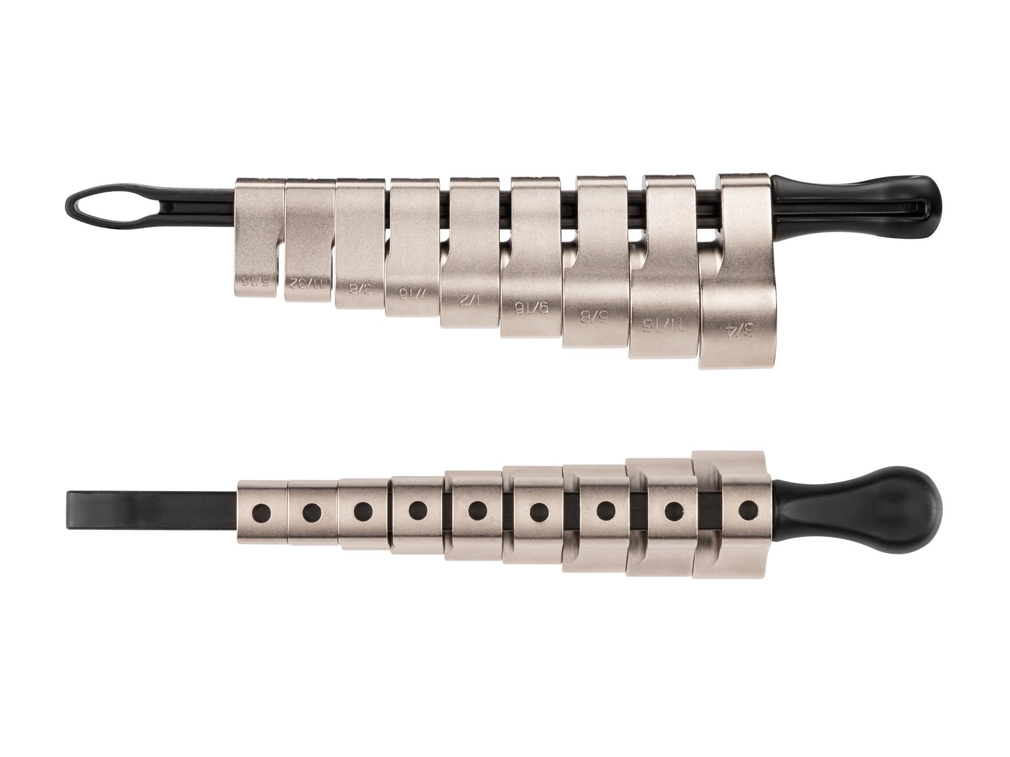 Side view of Tekton key crowfoot wrench set. Item #WCF91120