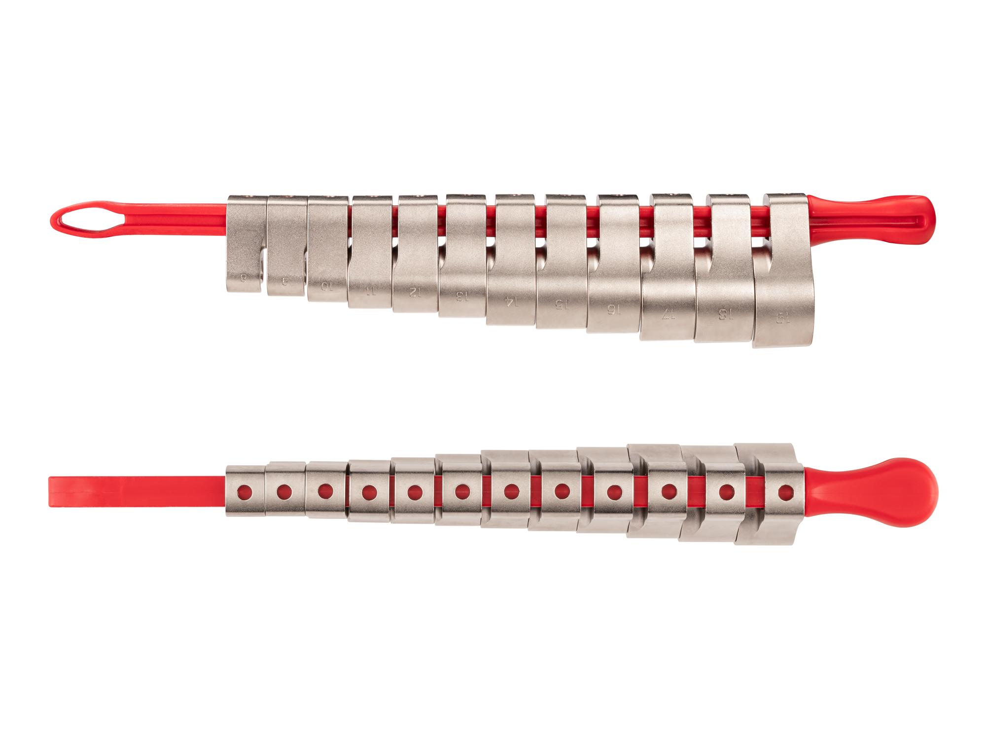 Side view of Tekton key crowfoot wrench set. Item #WCF91220
