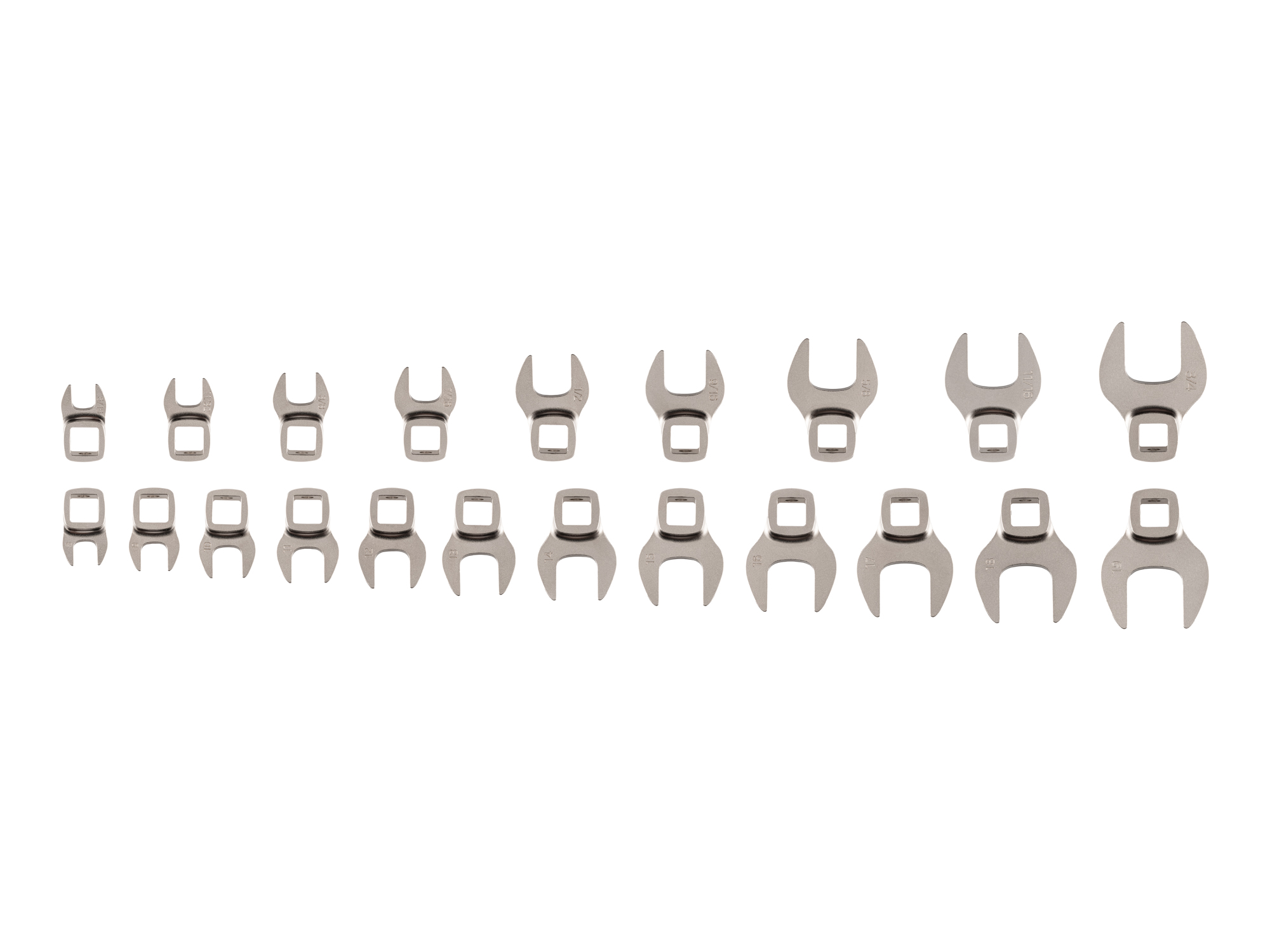 TEKTON 3/8 Inch Drive Crowfoot Wrench Set, 21-Piece (5/16-3/4 in., 8-19 mm)
