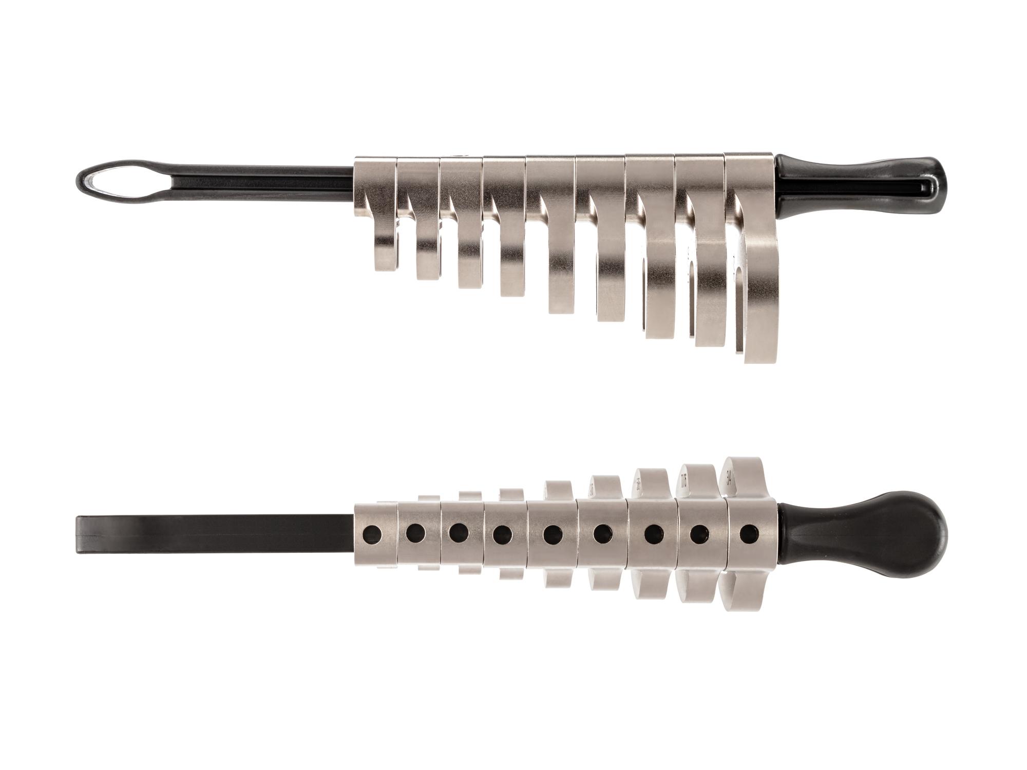Side view of Tekton key crowfoot wrench set. Item #WCF94101