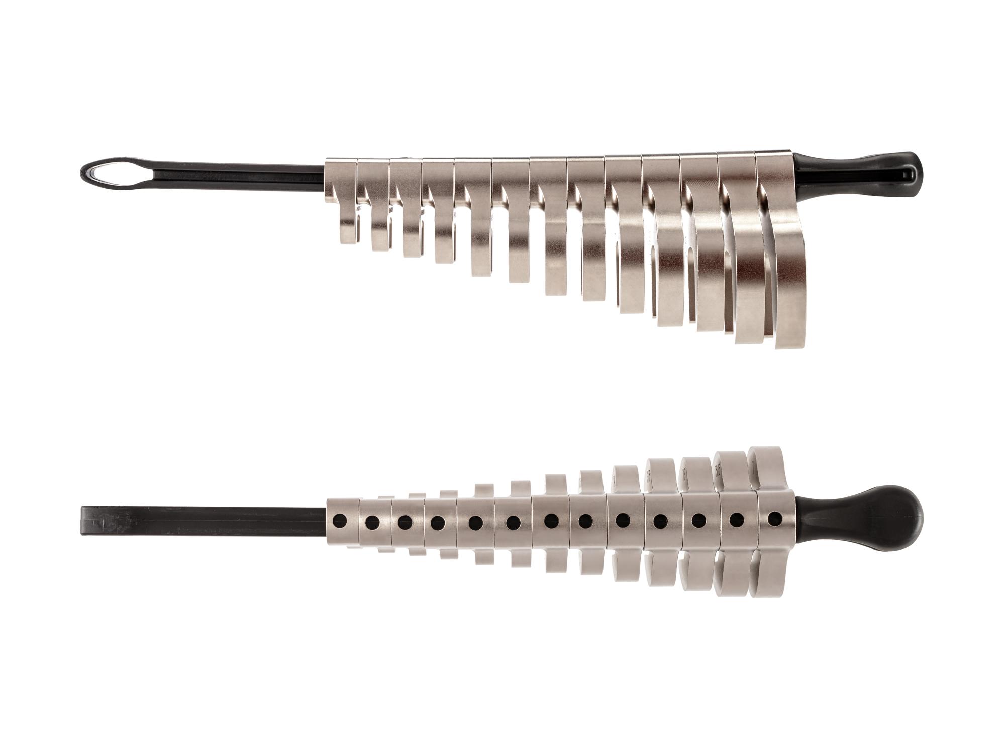 Side view of Tekton key crowfoot wrench set. Item #WCF94102